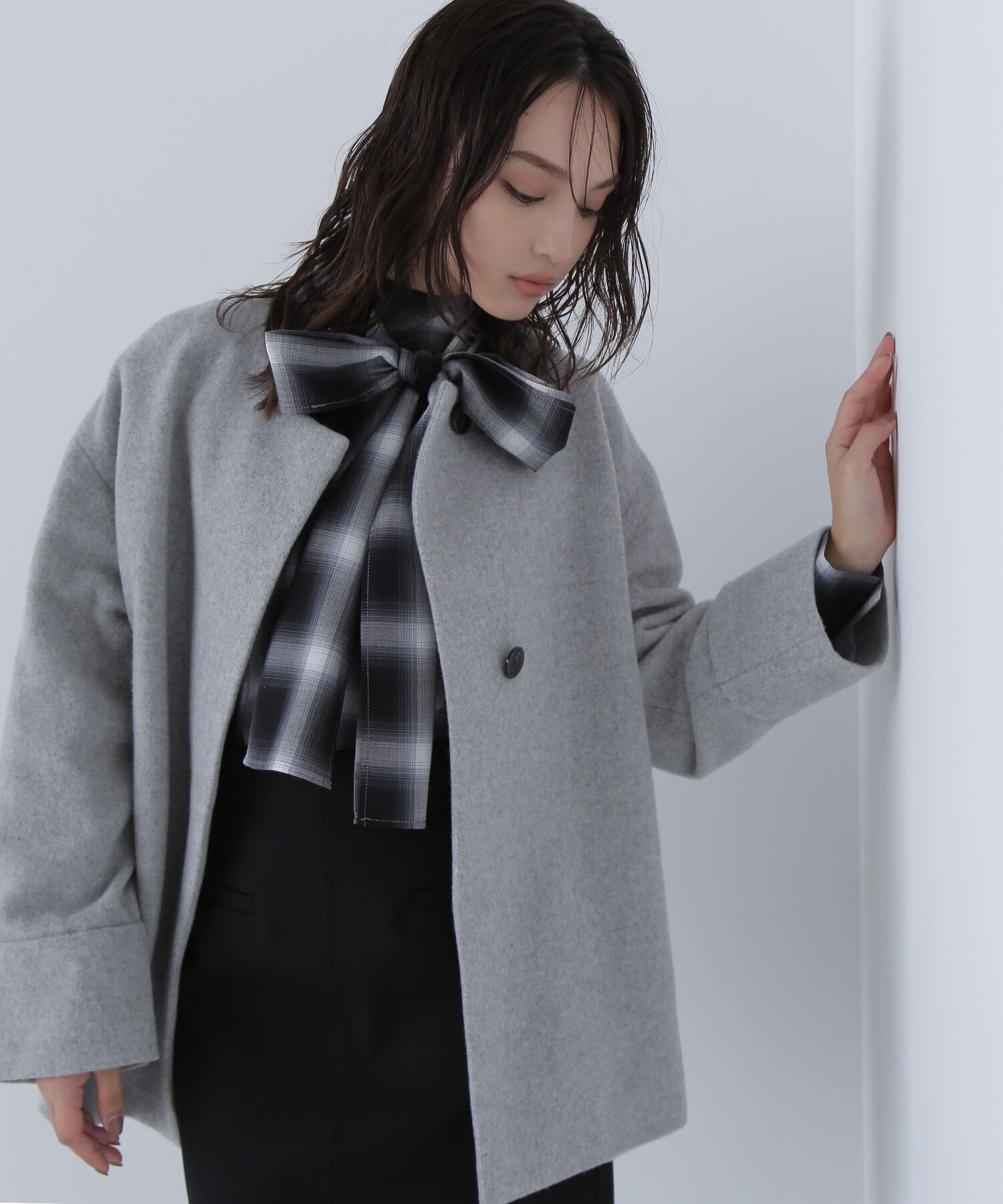  「チェックボウタイブラウス」|シャツ・ブラウス|