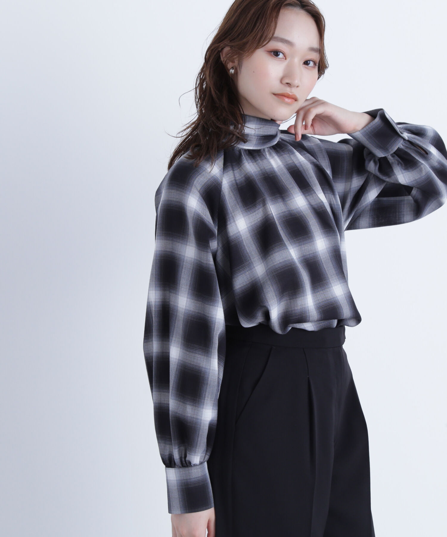  「チェックボウタイブラウス」|シャツ・ブラウス|