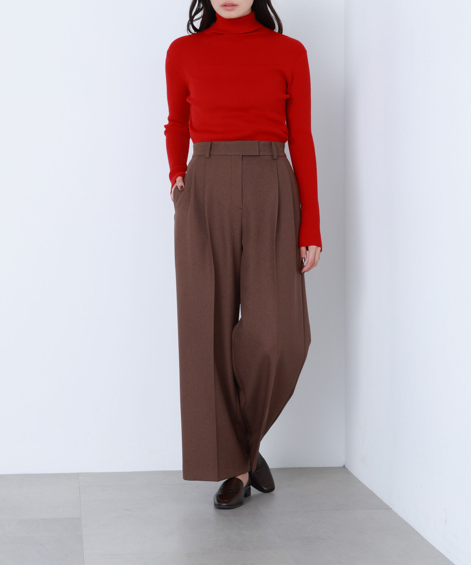  「ツイーディータックパンツ」|その他|ココアブラウ