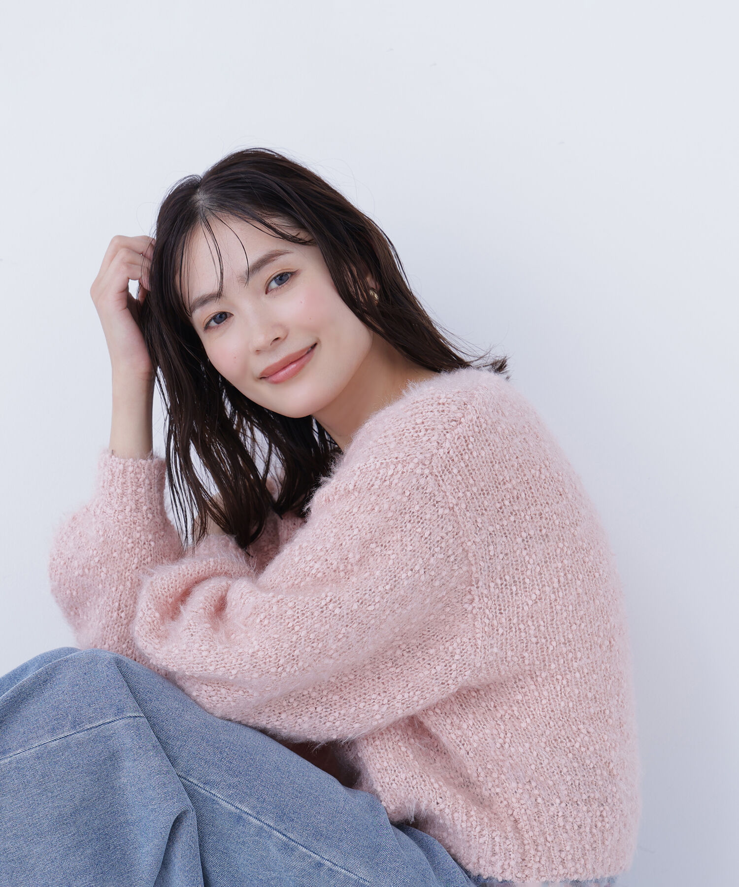  「フェザーネップニット」|ニット・セーター|ピンク