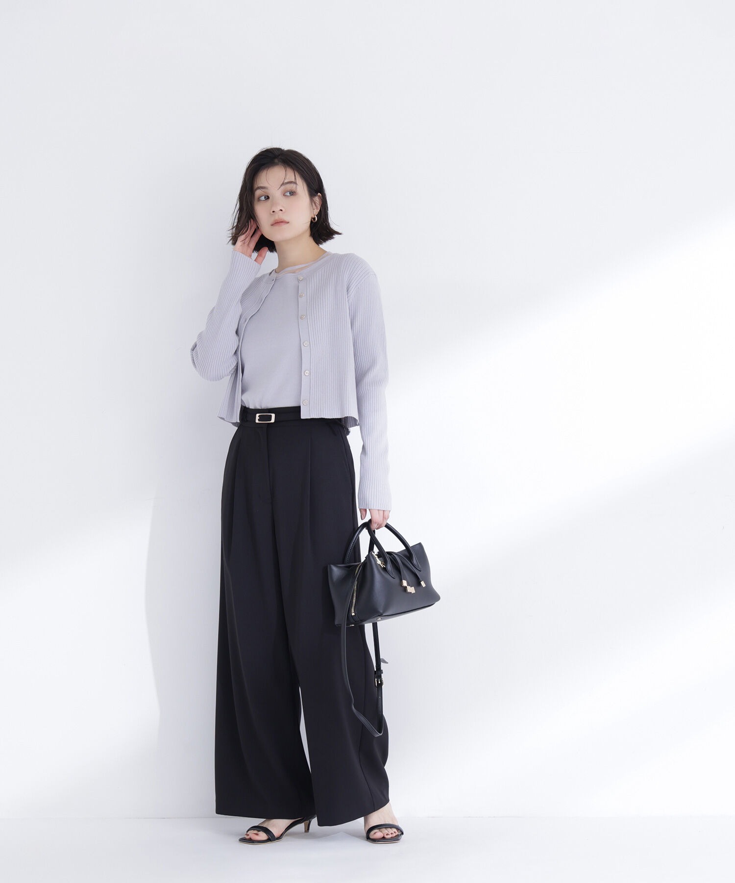  「ベルテッドタックワイドパンツ」|その他|