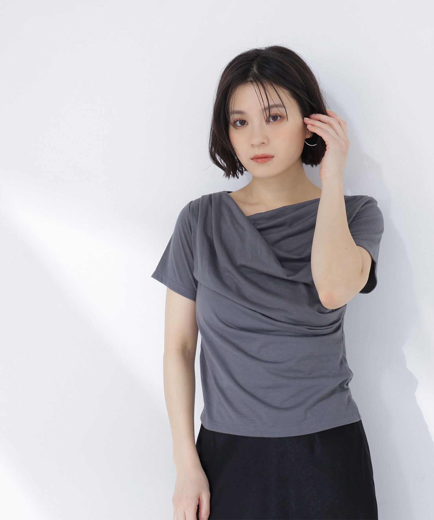  「コンパクトドレープカットソー」|Tシャツ・カットソー|