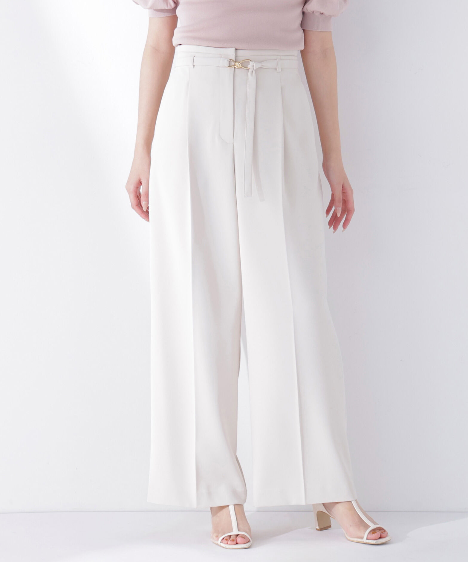  「＜骨格ウェーブ＞ハイウエストベルテッドパンツ」|その他|