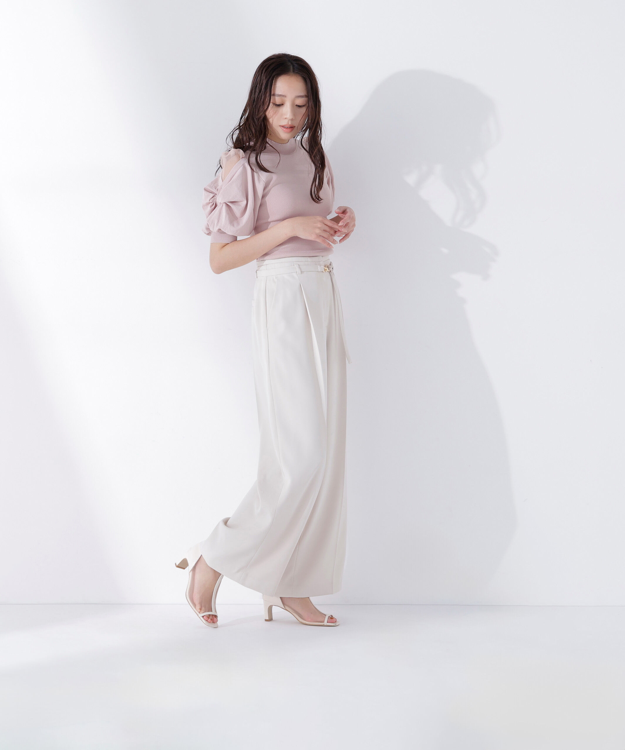  「＜骨格ウェーブ＞ハイウエストベルテッドパンツ」|その他|