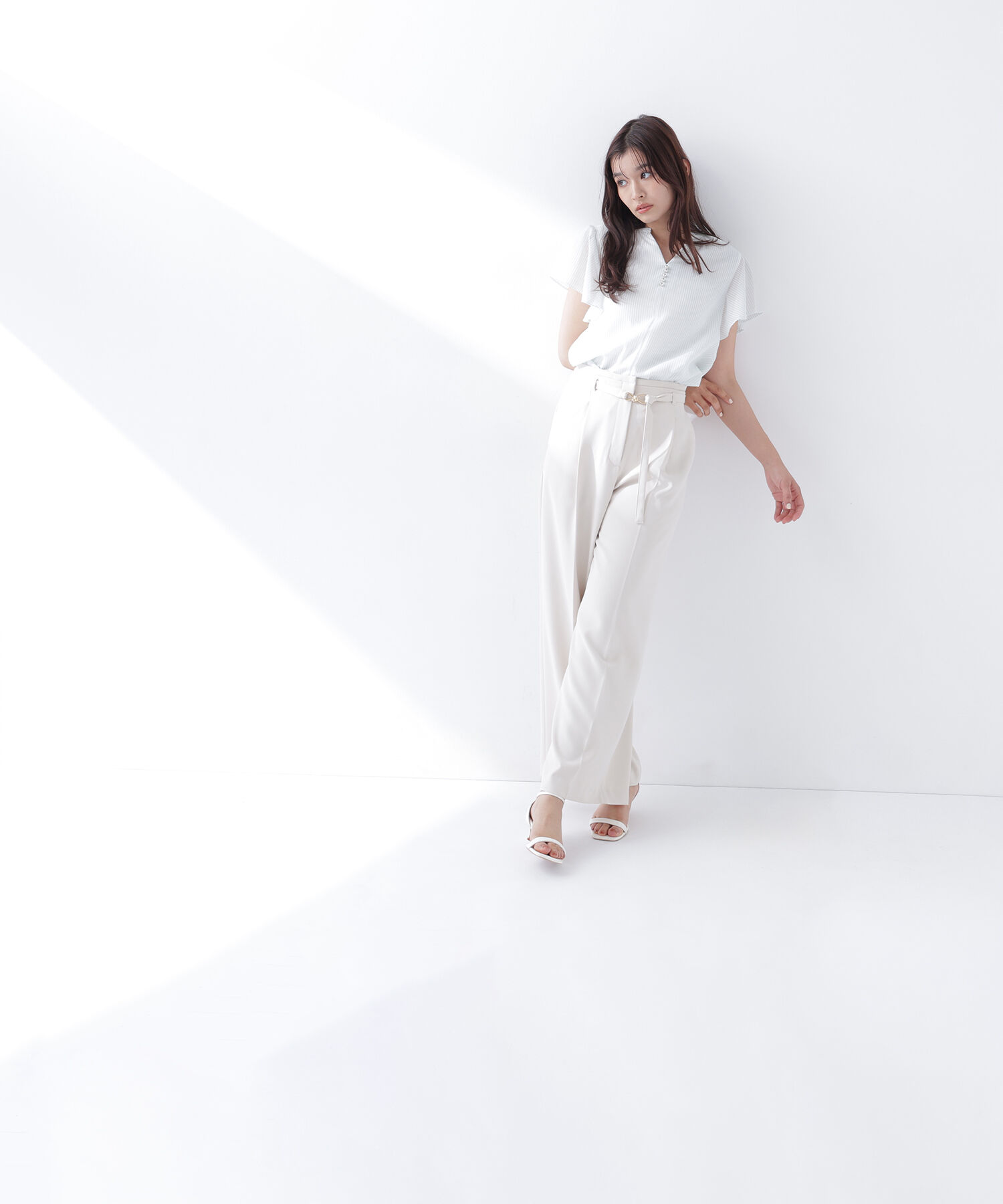  「＜骨格ウェーブ＞ハイウエストベルテッドパンツ」|その他|