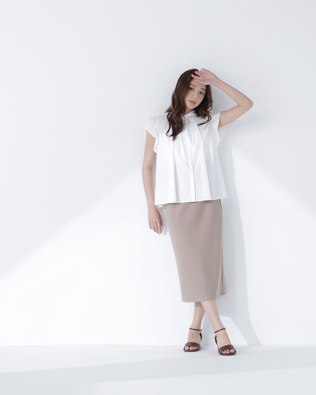  「プリーツフリルスリーブシャツ」|シャツ・ブラウス|