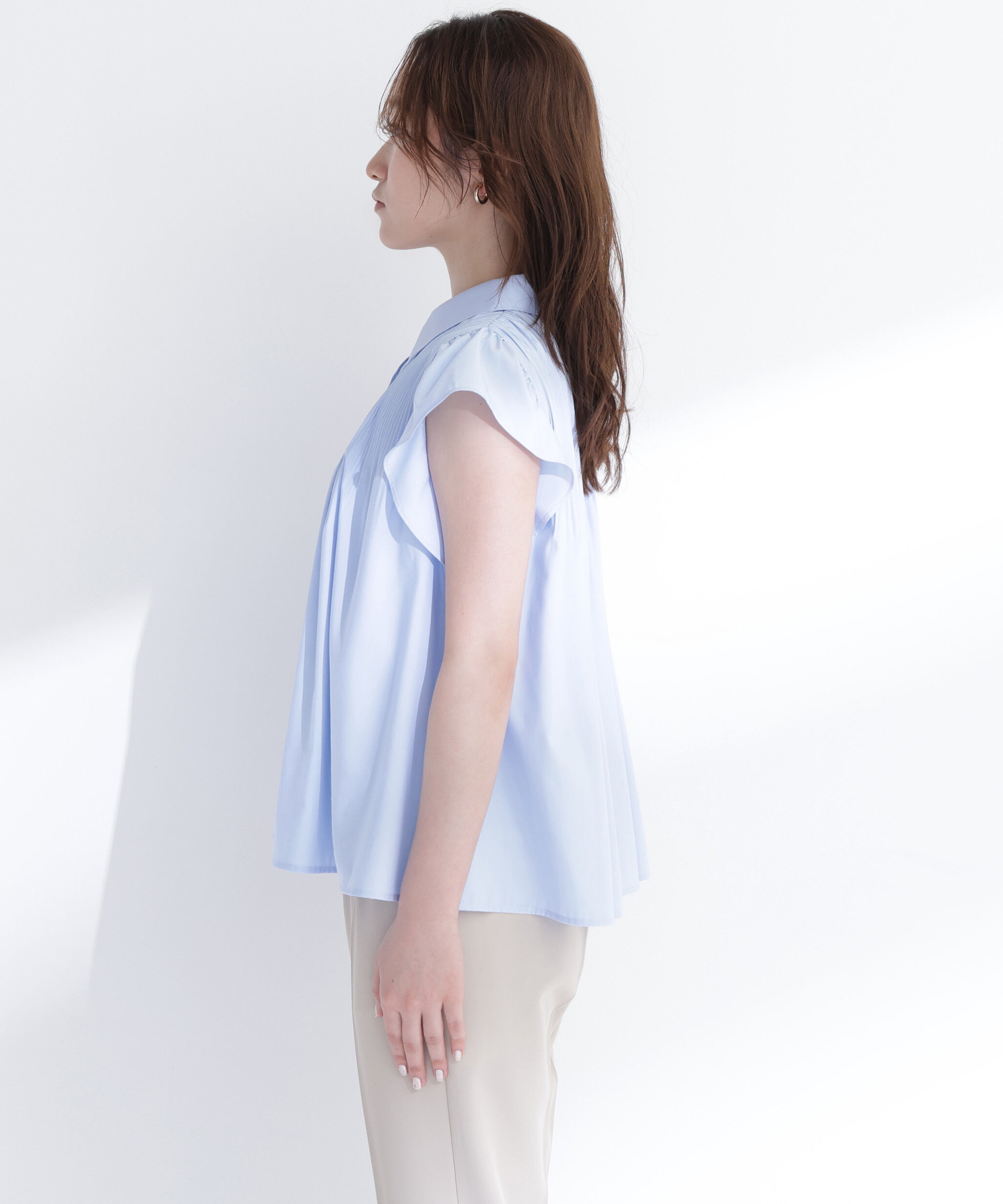  「プリーツフリルスリーブシャツ」|シャツ・ブラウス|