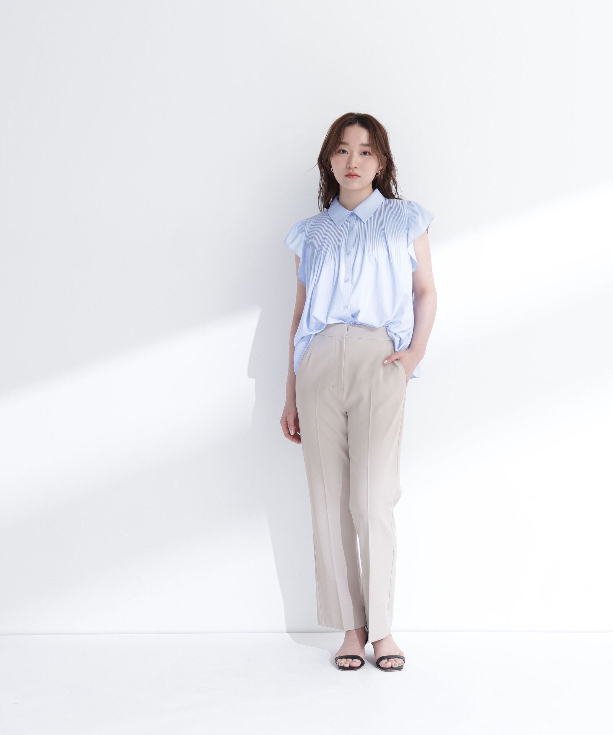  「プリーツフリルスリーブシャツ」|シャツ・ブラウス|