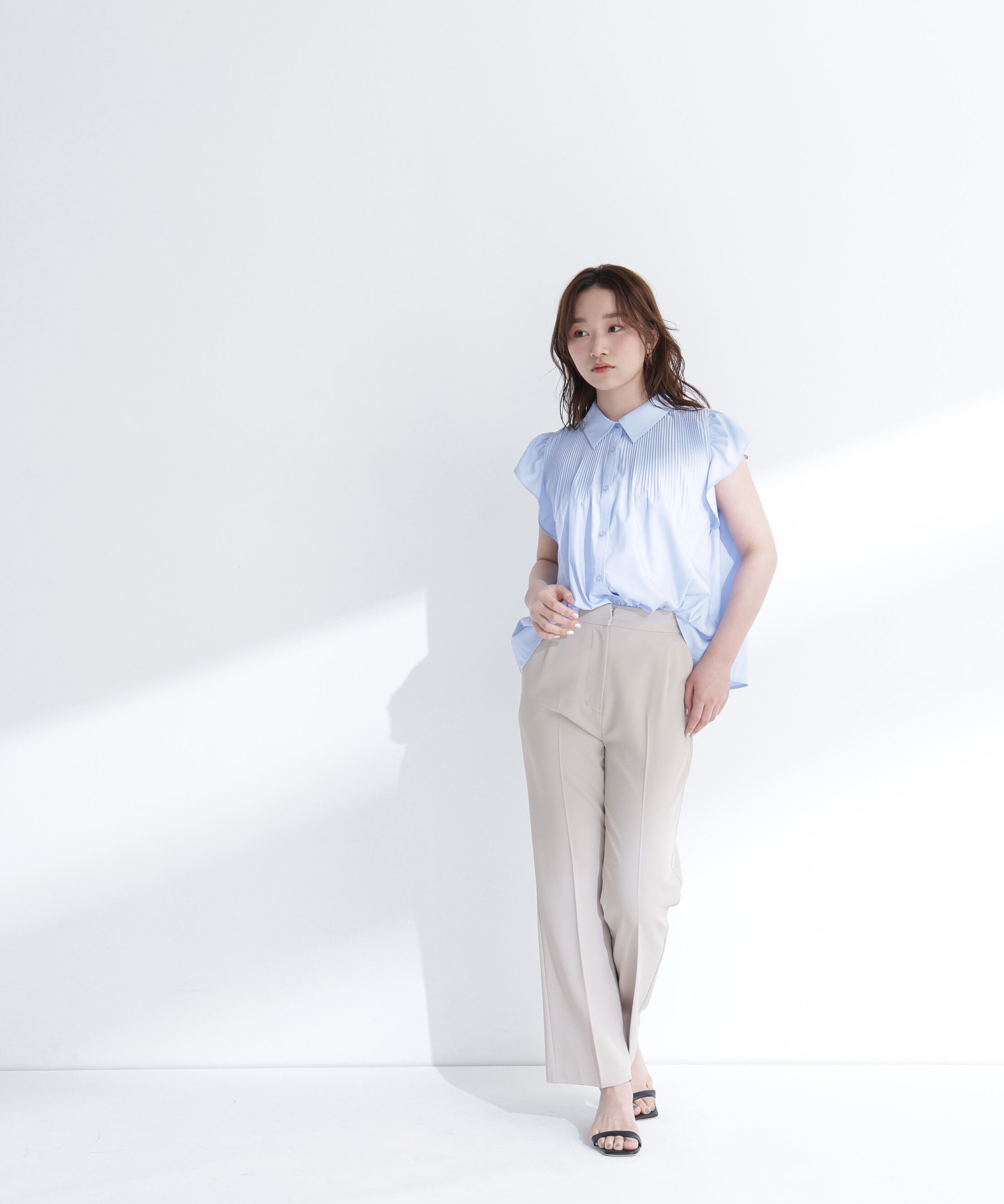  「プリーツフリルスリーブシャツ」|シャツ・ブラウス|