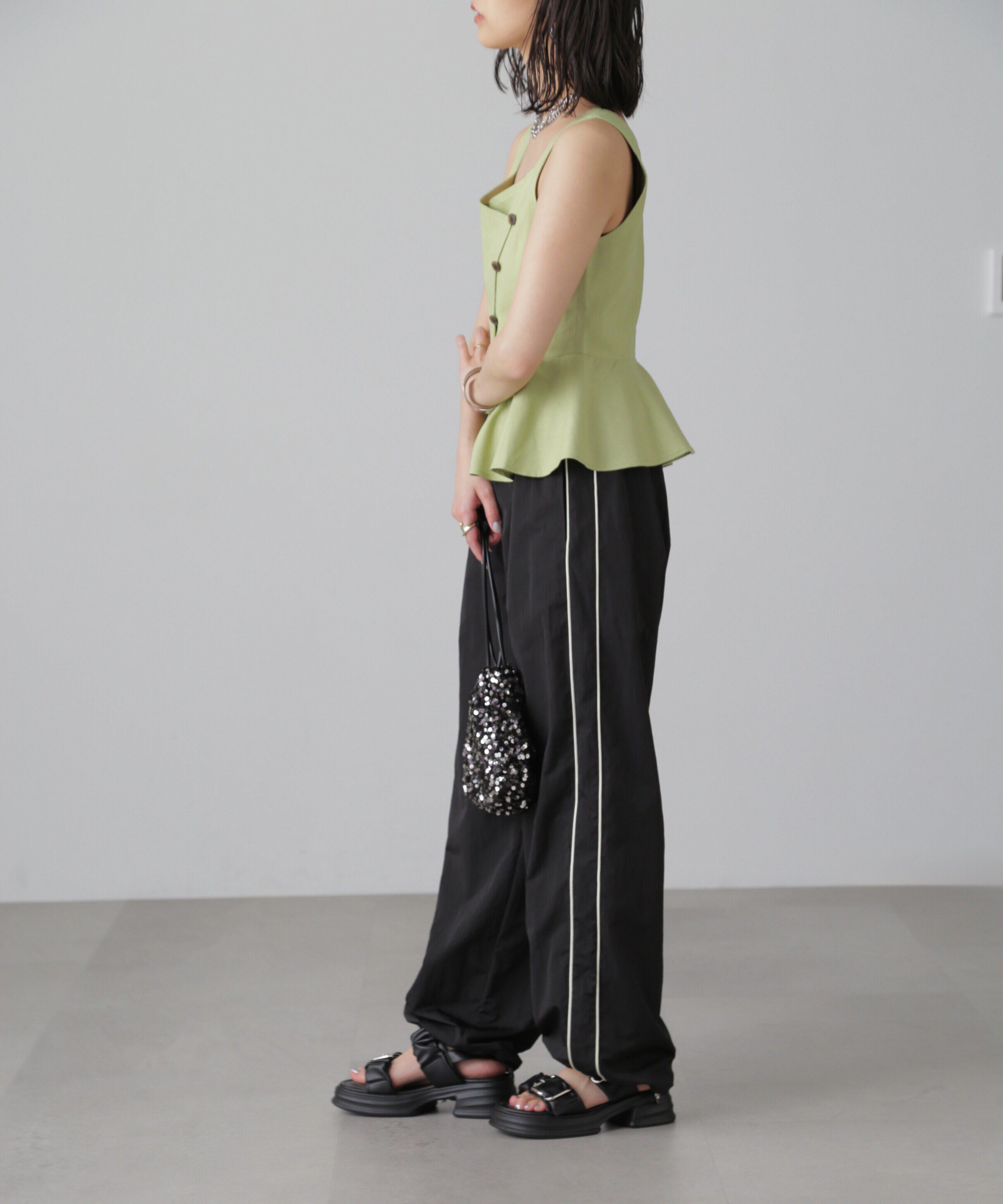  「リネンアシメボタンペプラムブラウス」|シャツ・ブラウス|