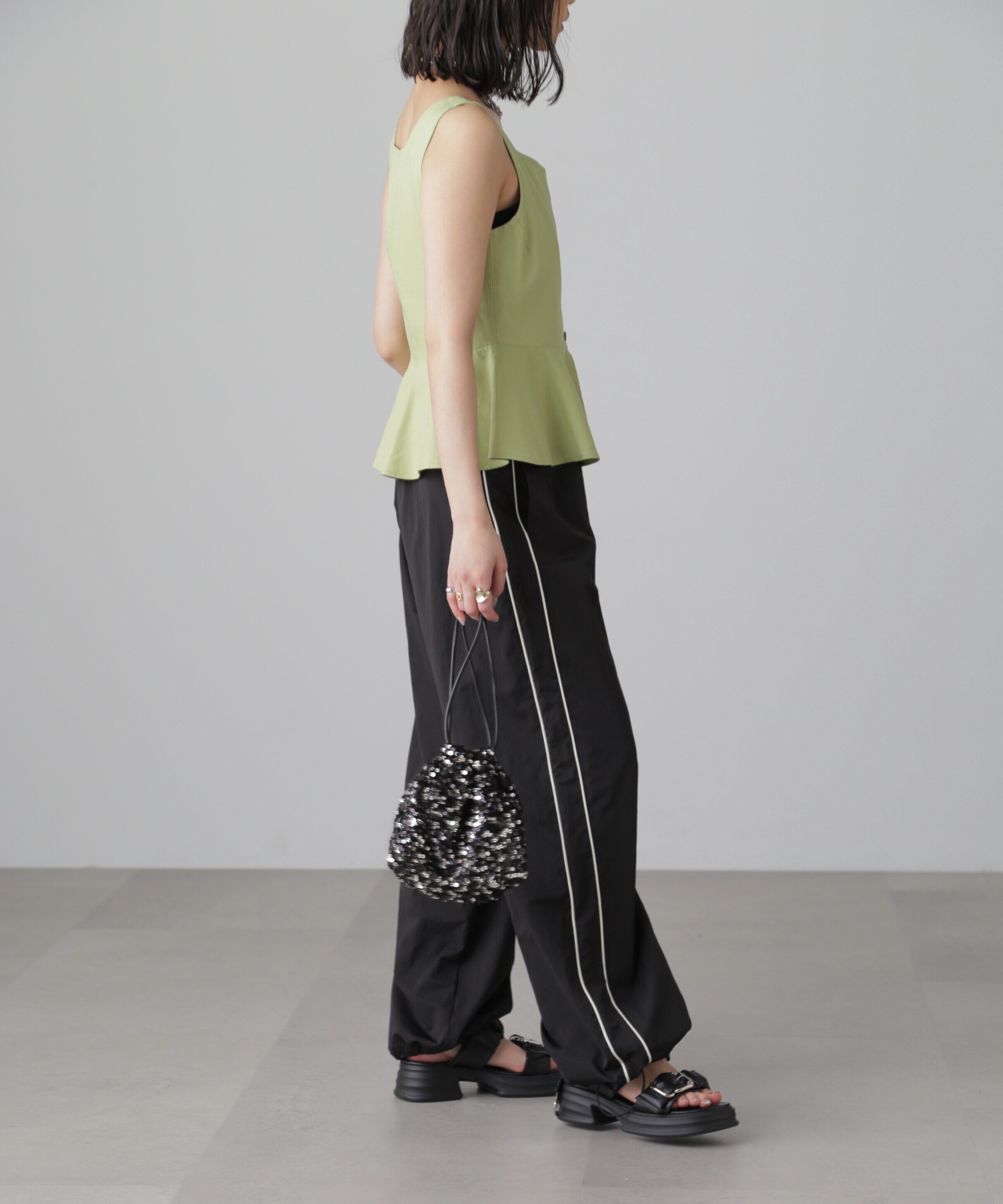  「リネンアシメボタンペプラムブラウス」|シャツ・ブラウス|