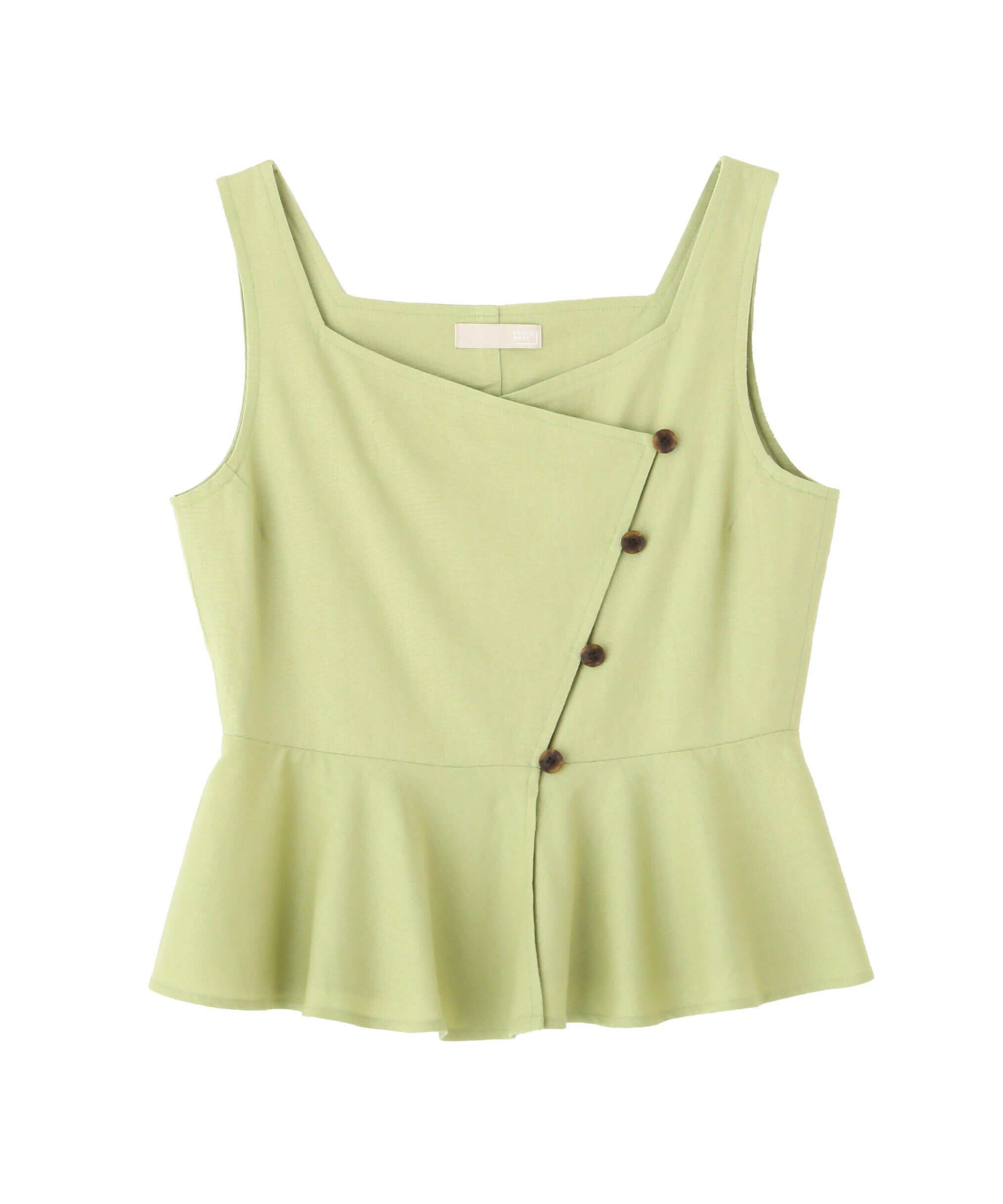  「リネンアシメボタンペプラムブラウス」|シャツ・ブラウス|