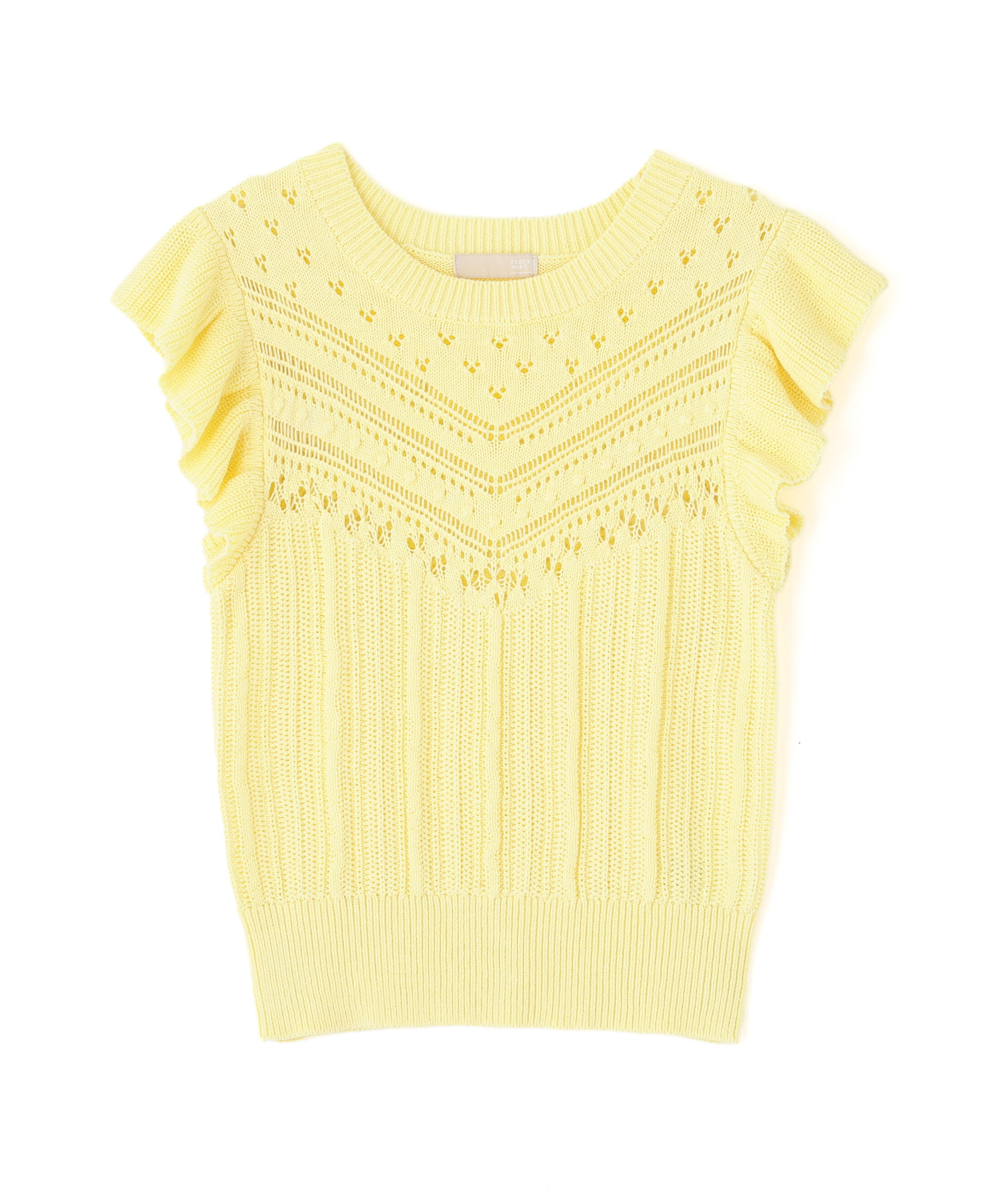  「肩フリル編地切り替えニット」|ニット・セーター|