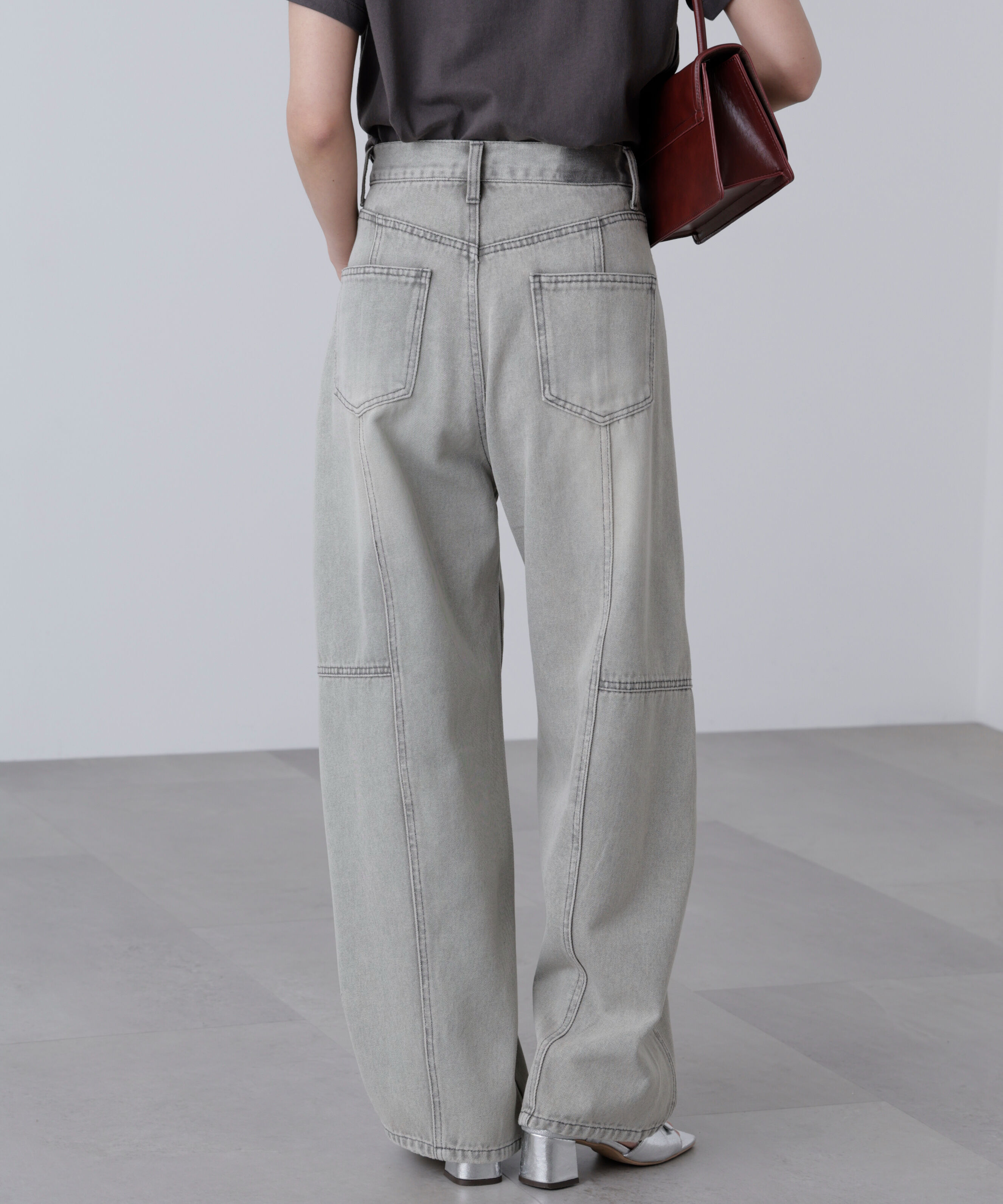  「[低身長サイズ/Sシリーズ]アシメベルトコクーンデニムパンツ」|その他|