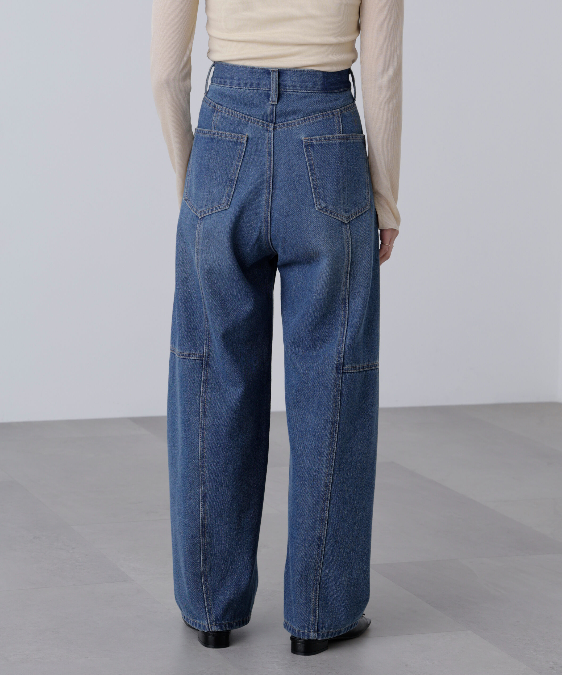  「[低身長サイズ/Sシリーズ]アシメベルトコクーンデニムパンツ」|その他|