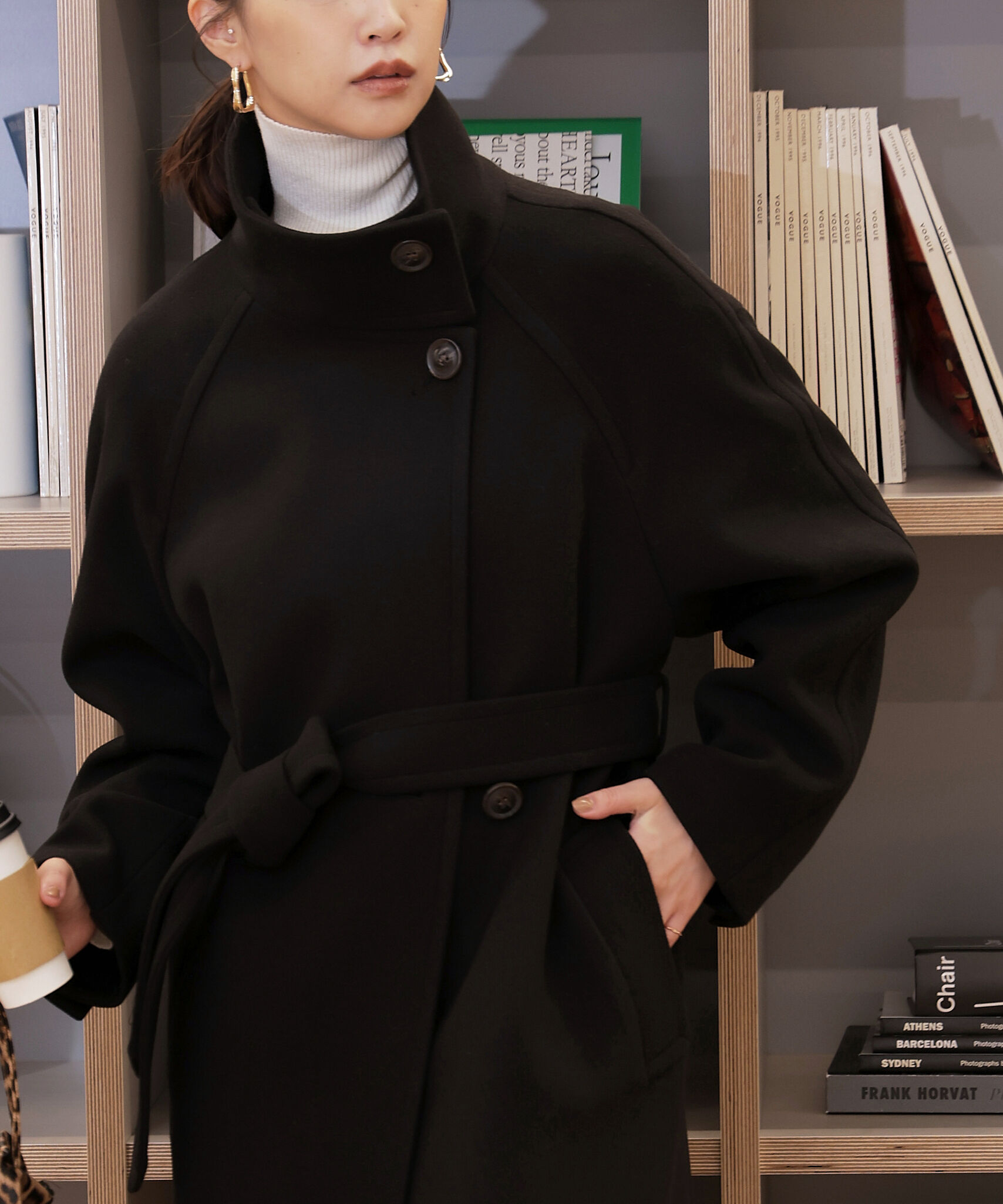  「[累計販売5000枚！選べる4色]スタンドカラーメルトンロングコート」|その他|