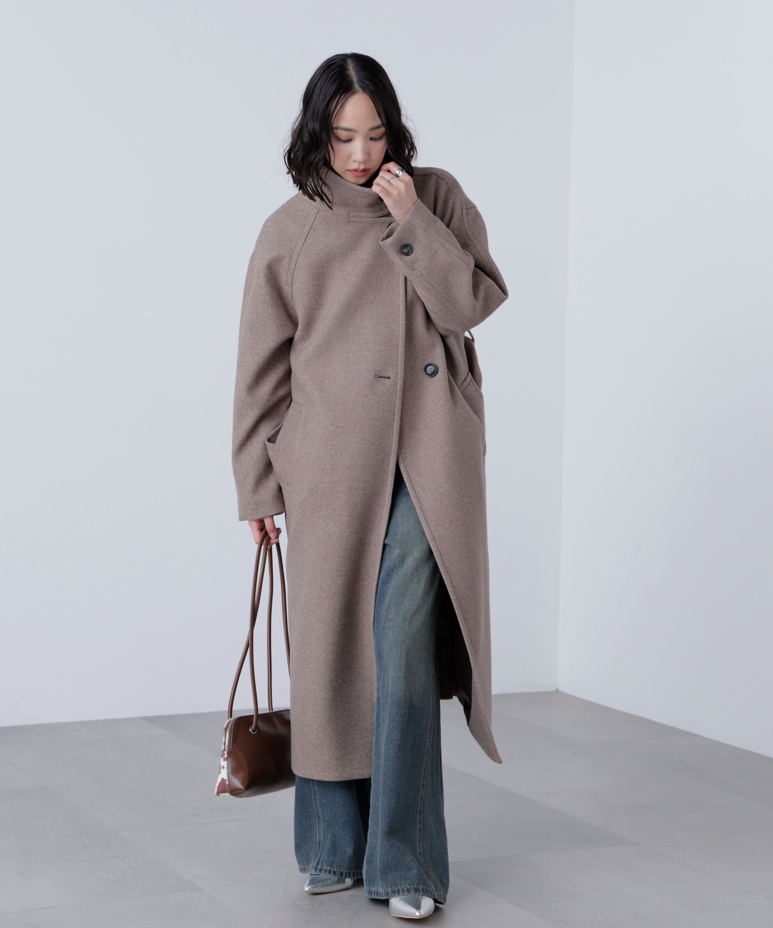  「[累計販売5000枚！選べる4色]スタンドカラーメルトンロングコート」|その他|