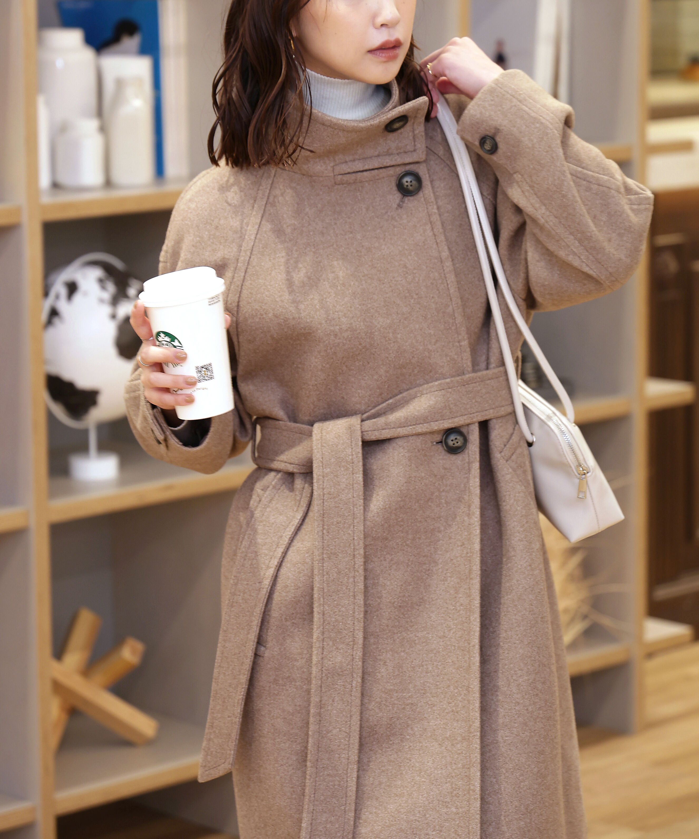  「[累計販売5000枚！選べる4色]スタンドカラーメルトンロングコート」|その他|