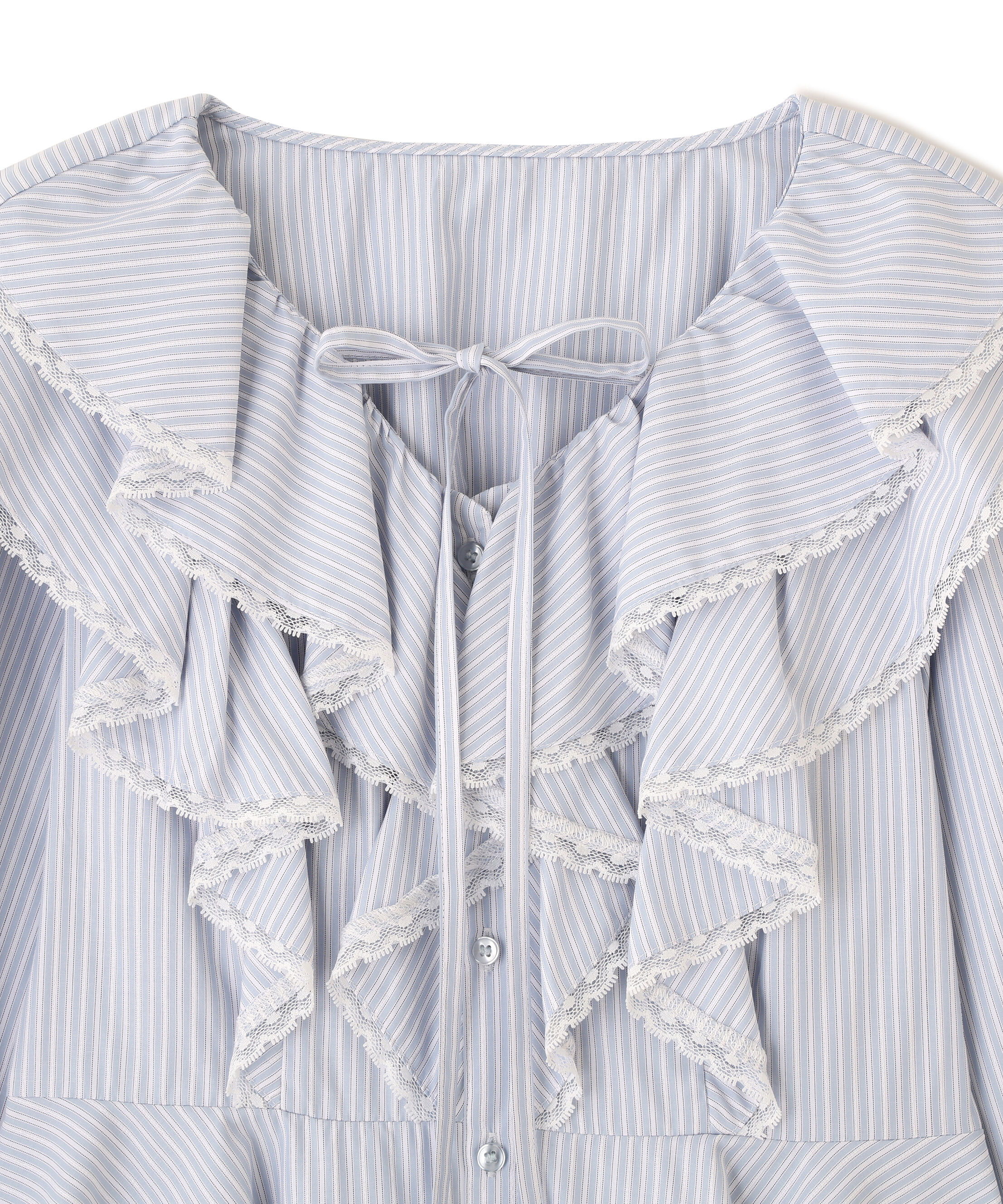  「レーストリムラッフルブラウス」|シャツ・ブラウス|