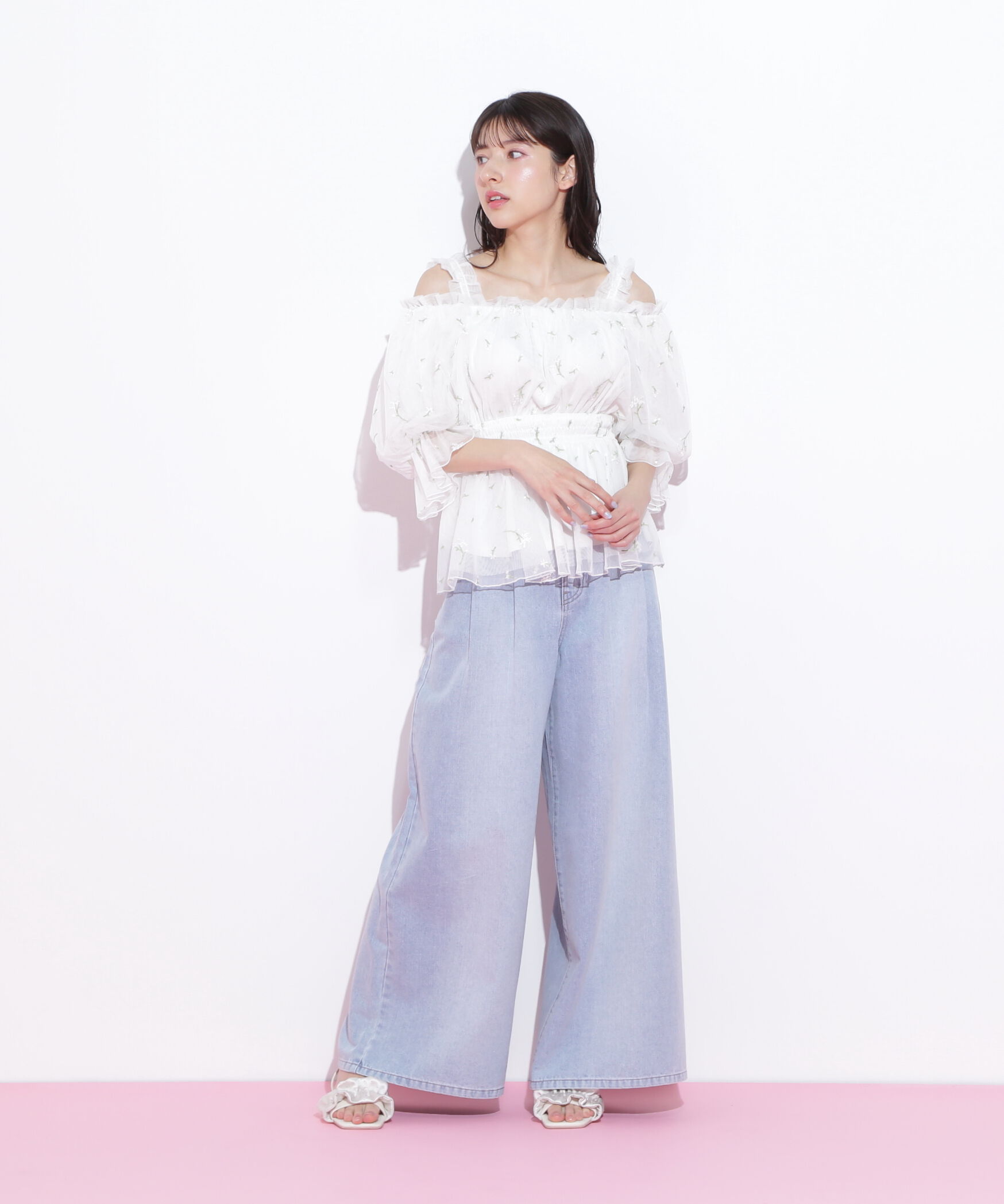  「チュールシャーリングブラウス」|シャツ・ブラウス|