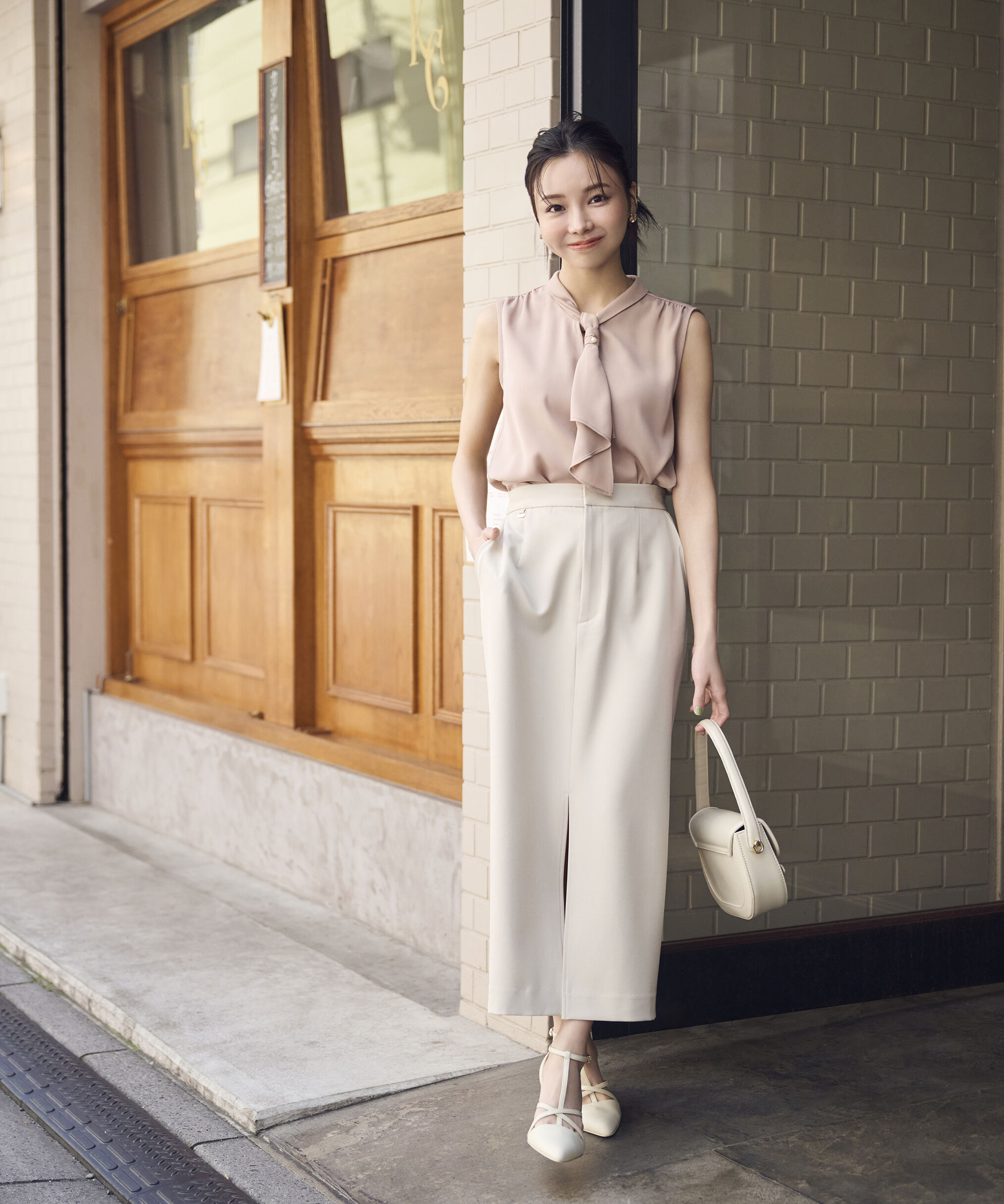 PROPORTION BODY DRESSING「パール付きフリルタイブラウス」|シャツ・ブラウス|