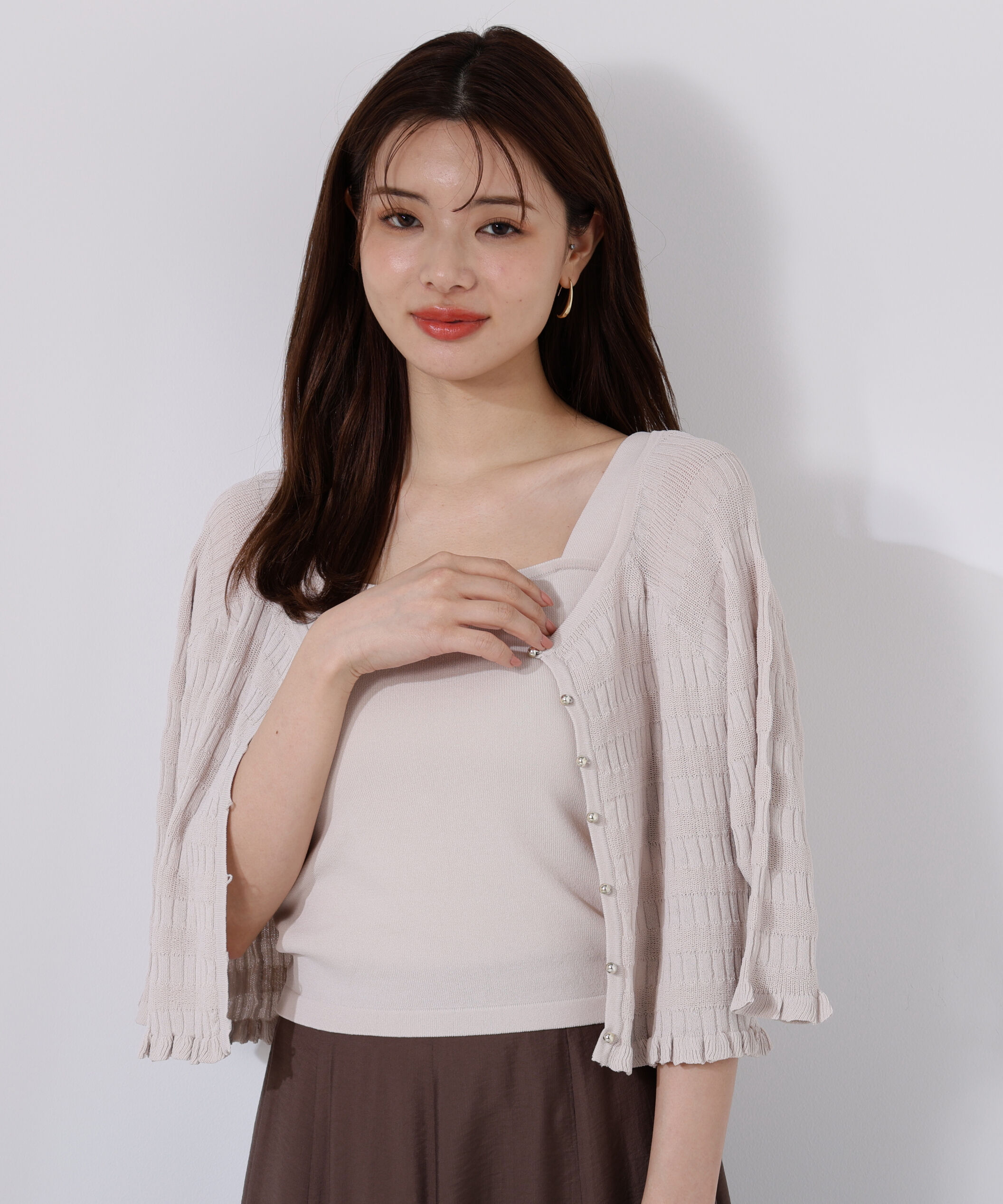 PROPORTION BODY DRESSING「〈接触冷感〉変わり編みニットカーディガン」|ニット・セーター|