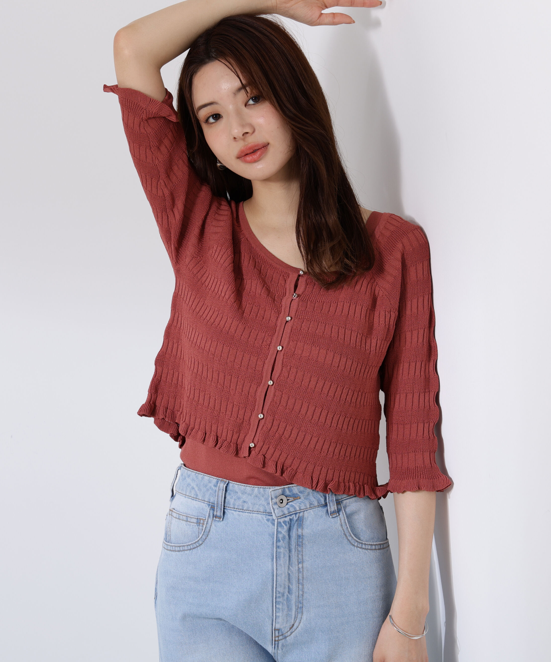 PROPORTION BODY DRESSING「〈接触冷感〉変わり編みニットカーディガン」|ニット・セーター|