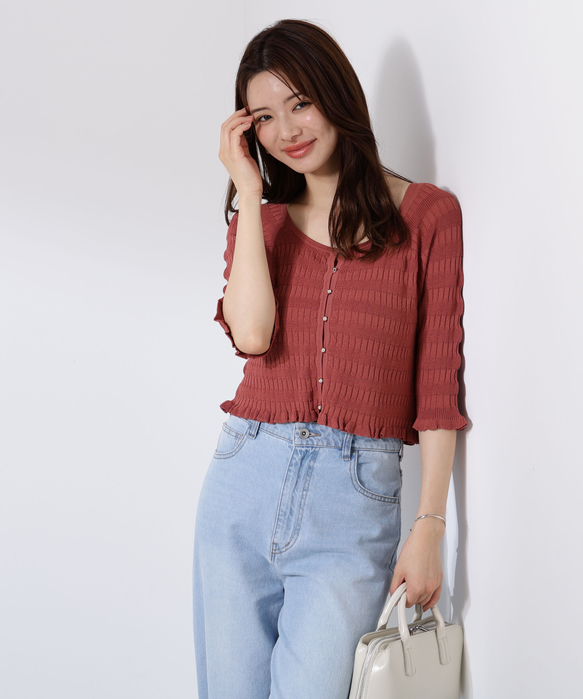 PROPORTION BODY DRESSING「〈接触冷感〉変わり編みニットカーディガン」|ニット・セーター|