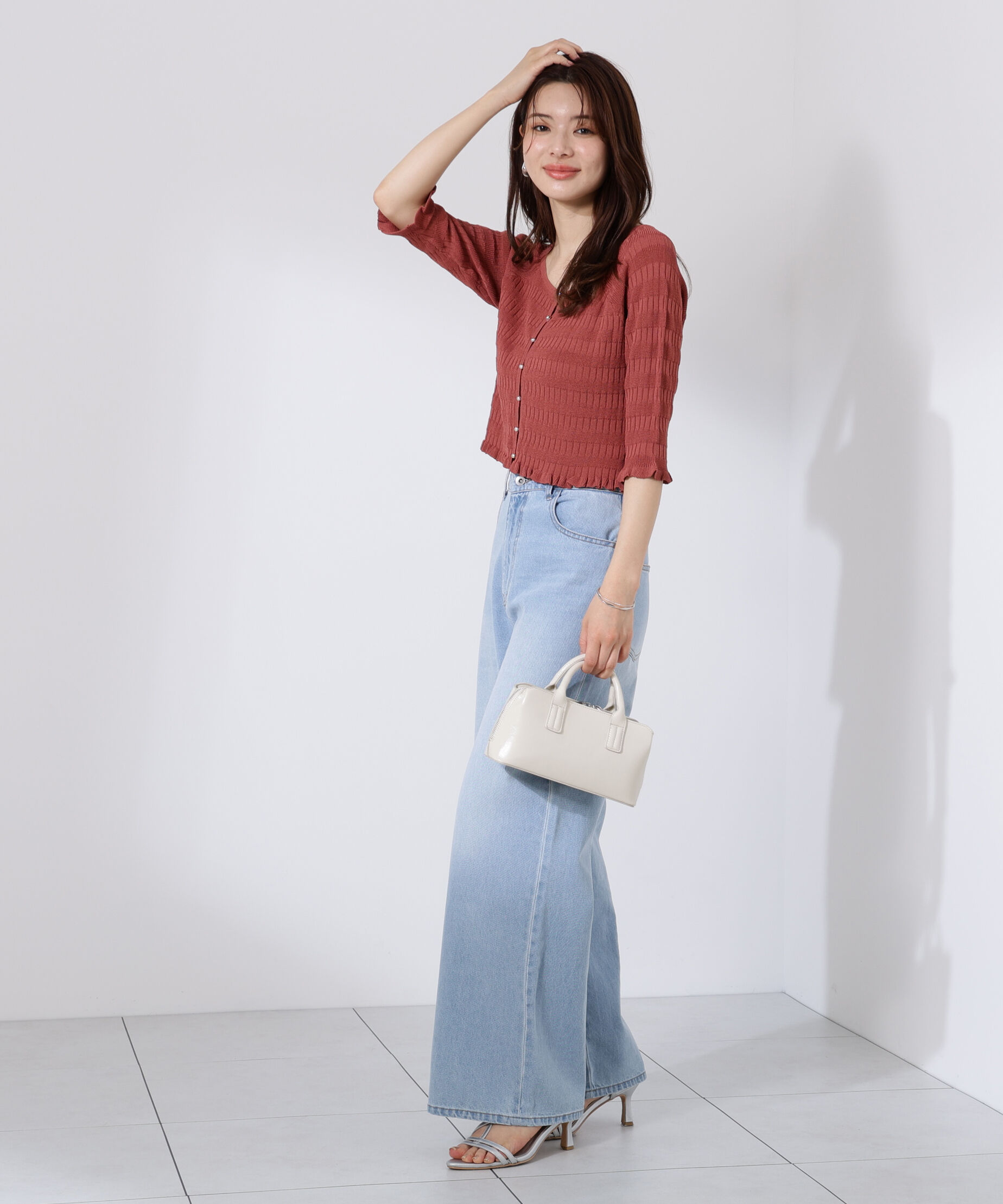 PROPORTION BODY DRESSING「〈接触冷感〉変わり編みニットカーディガン」|ニット・セーター|