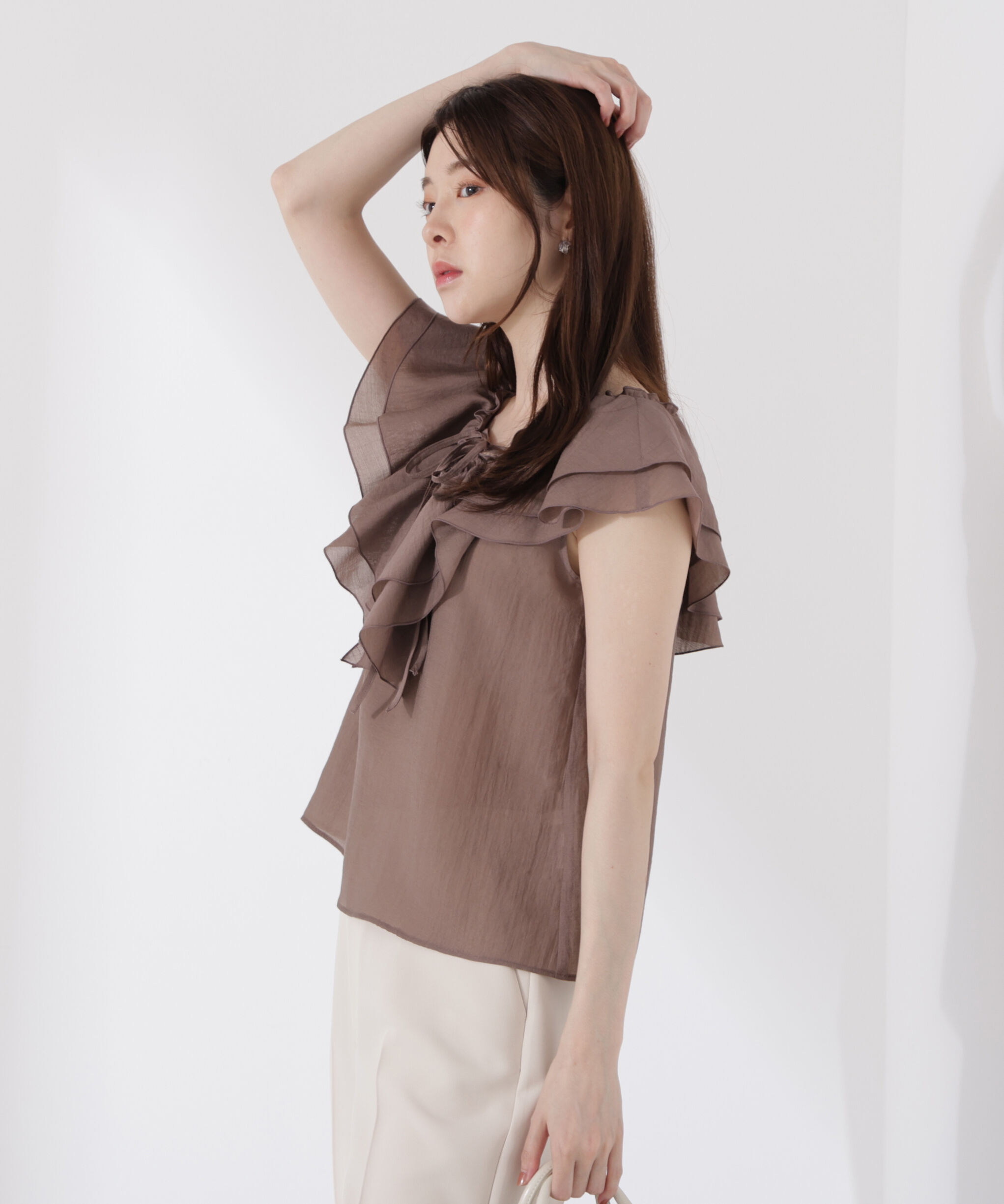 PROPORTION BODY DRESSING「フロントリボンシアーブラウス」|シャツ・ブラウス|