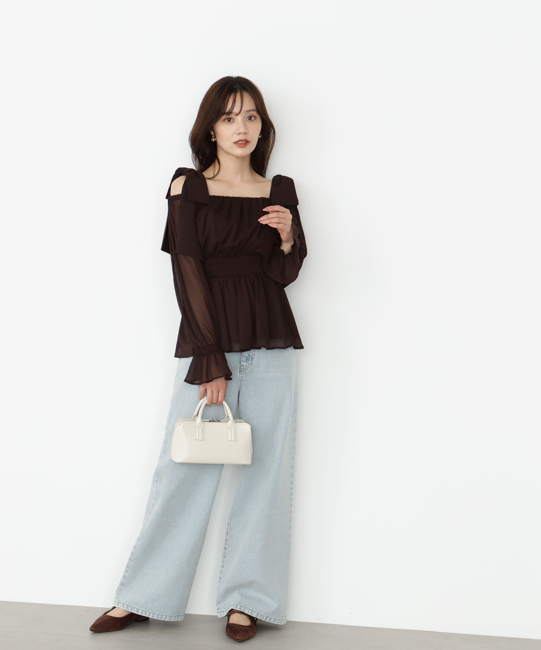 PROPORTION BODY DRESSING「ショルダーリボンシャーリングブラウス　25AW」|シャツ・ブラウス|