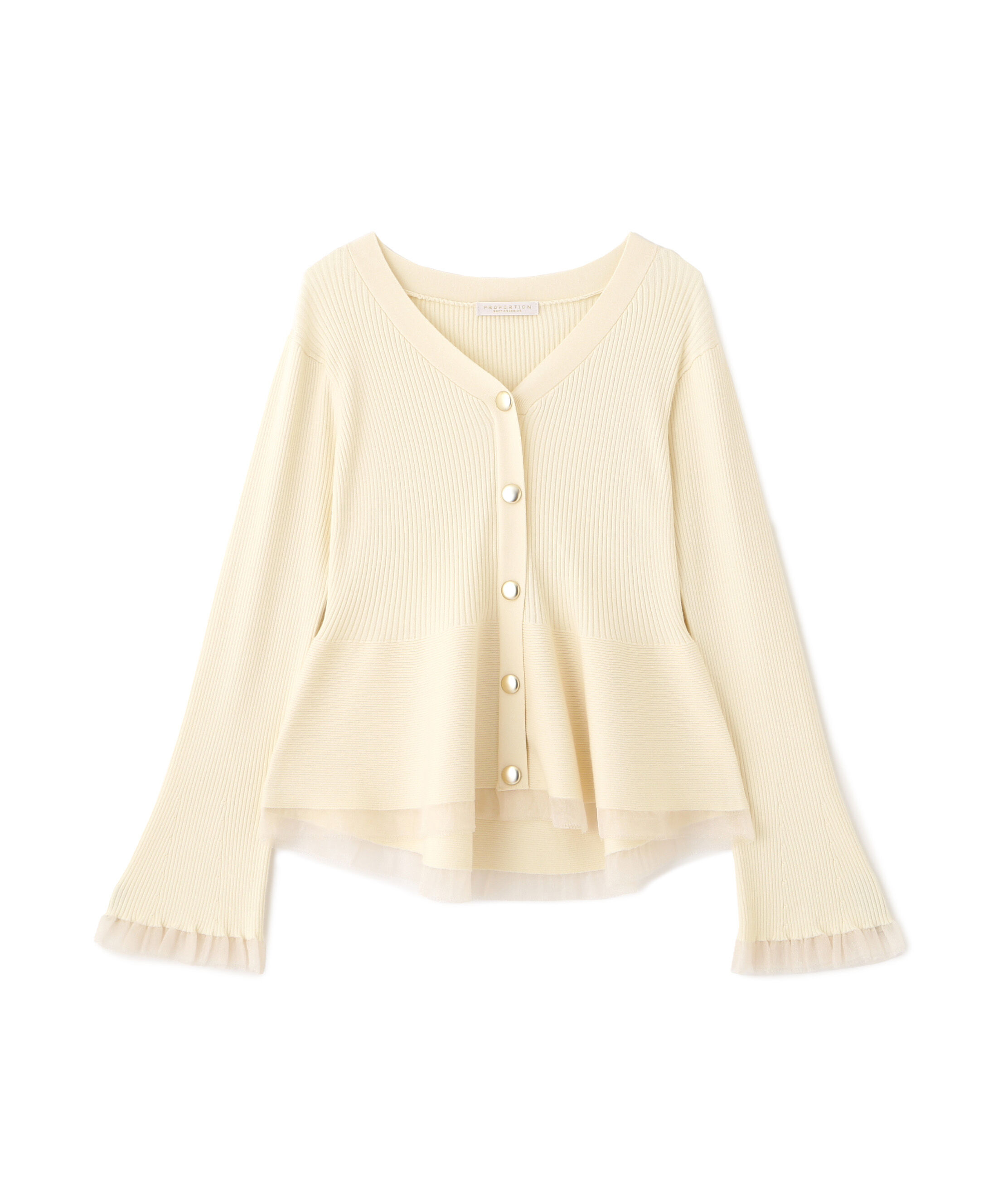 PROPORTION BODY DRESSING「シアー切り替えペプラムニット 25AW」|ニット・セーター|