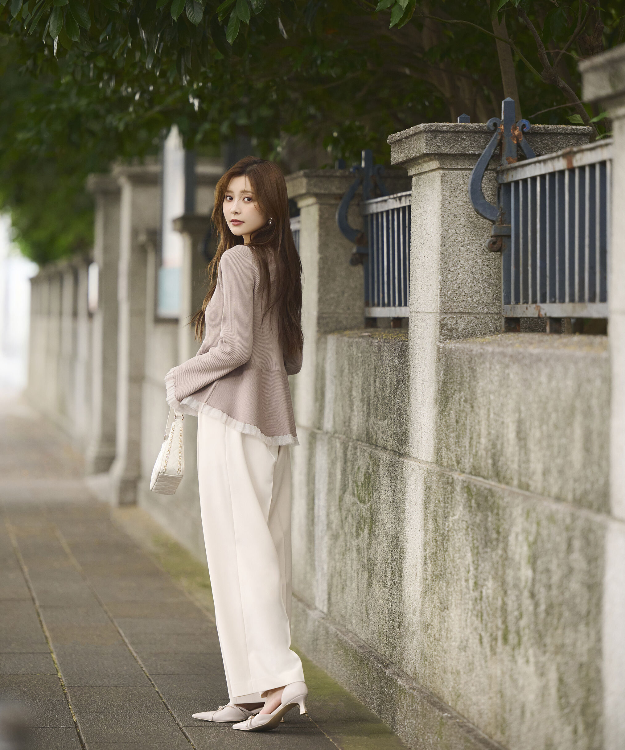 PROPORTION BODY DRESSING「シアー切り替えペプラムニット 25AW」|ニット・セーター|