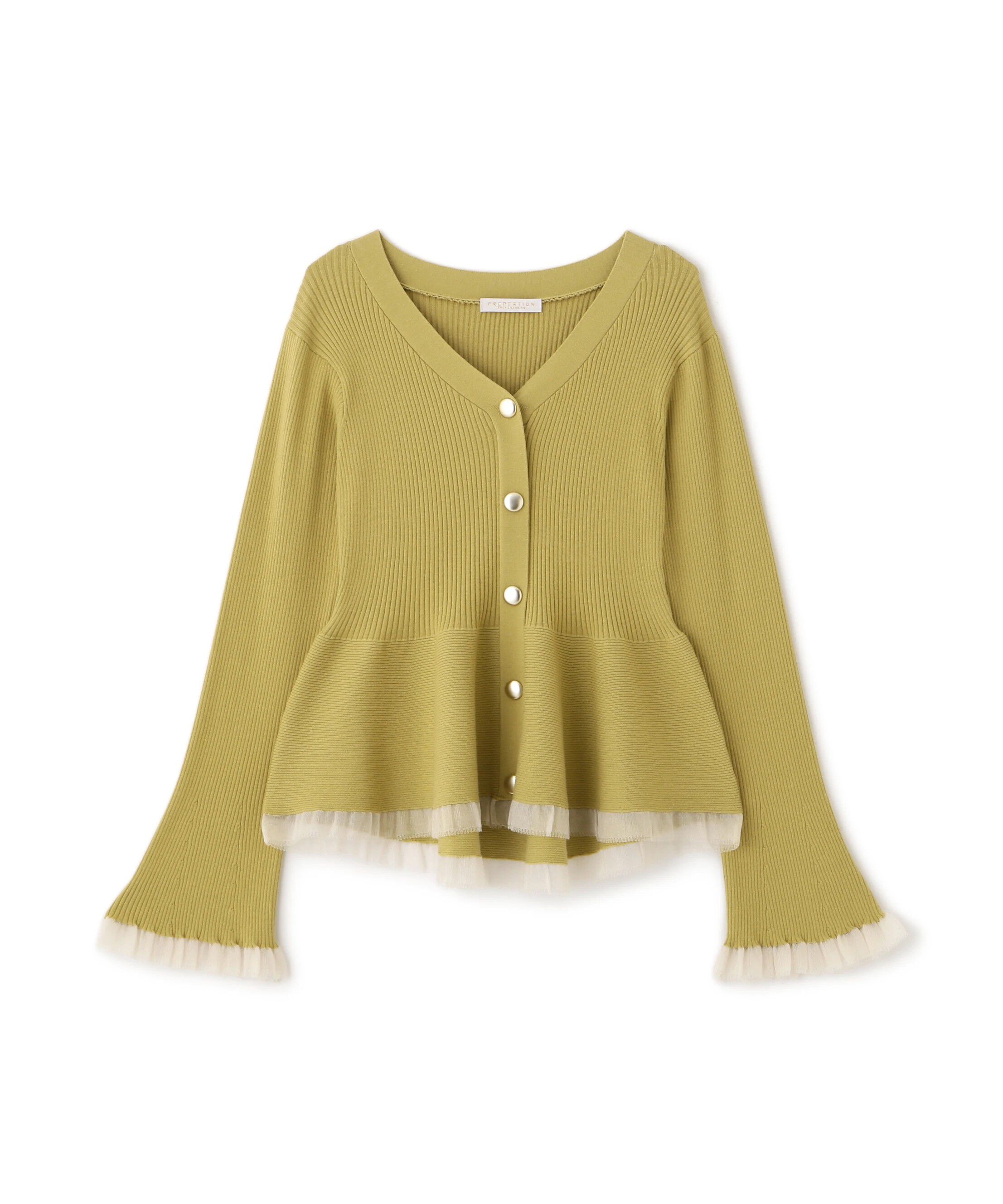 PROPORTION BODY DRESSING「シアー切り替えペプラムニット 25AW」|ニット・セーター|