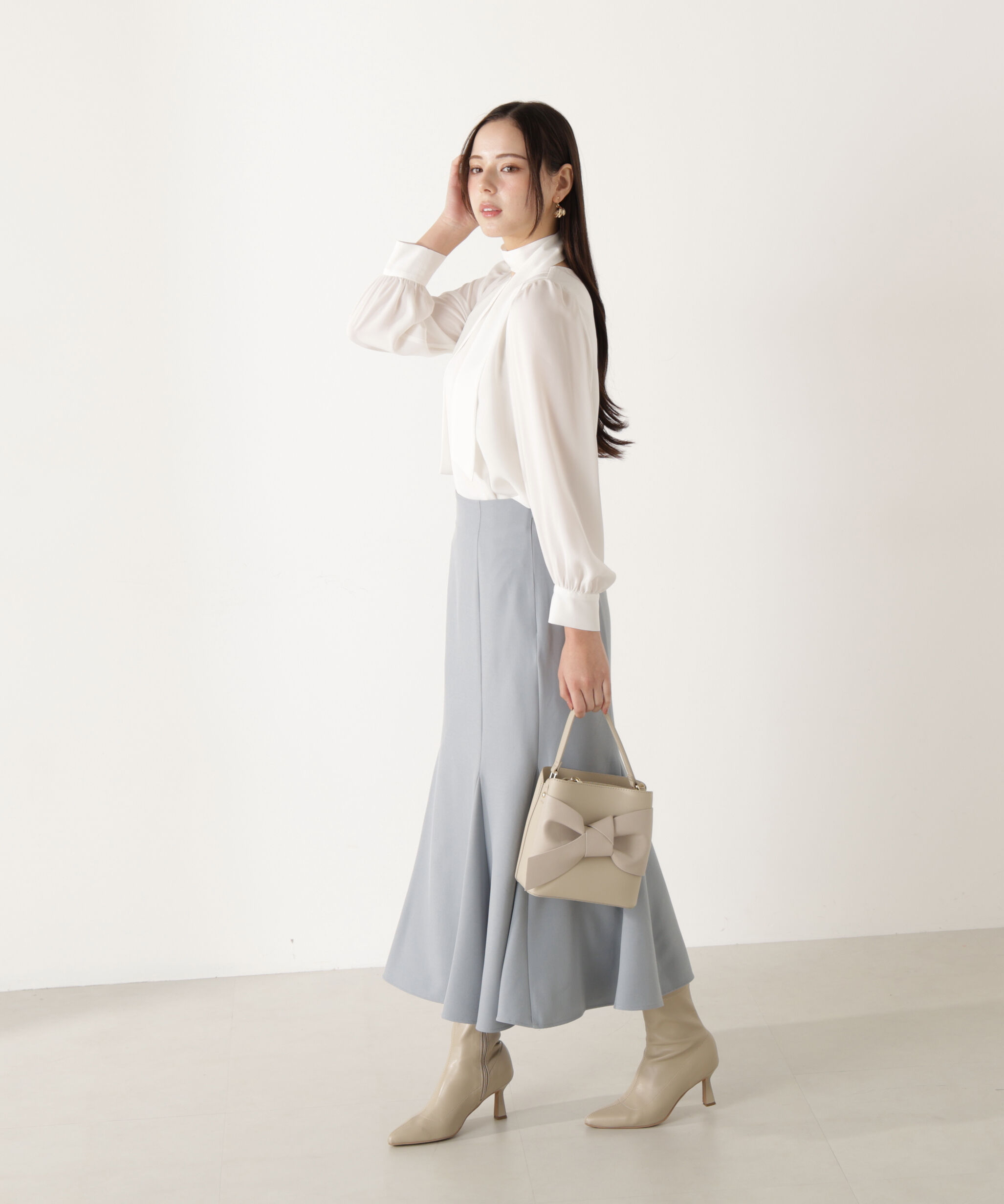 PROPORTION BODY DRESSING「＜ウォッシャブル＞2wayリボンタック付きブラウス」|シャツ・ブラウス|