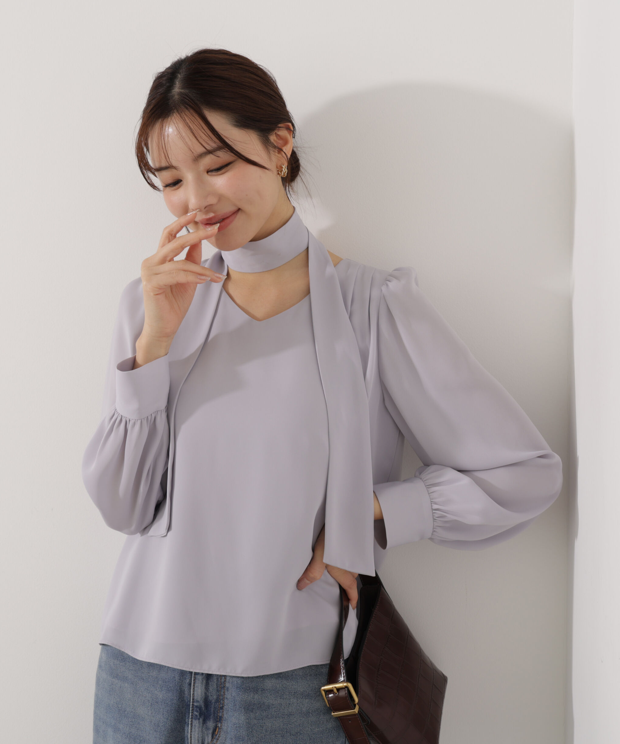 PROPORTION BODY DRESSING「＜ウォッシャブル＞2wayリボンタック付きブラウス」|シャツ・ブラウス|