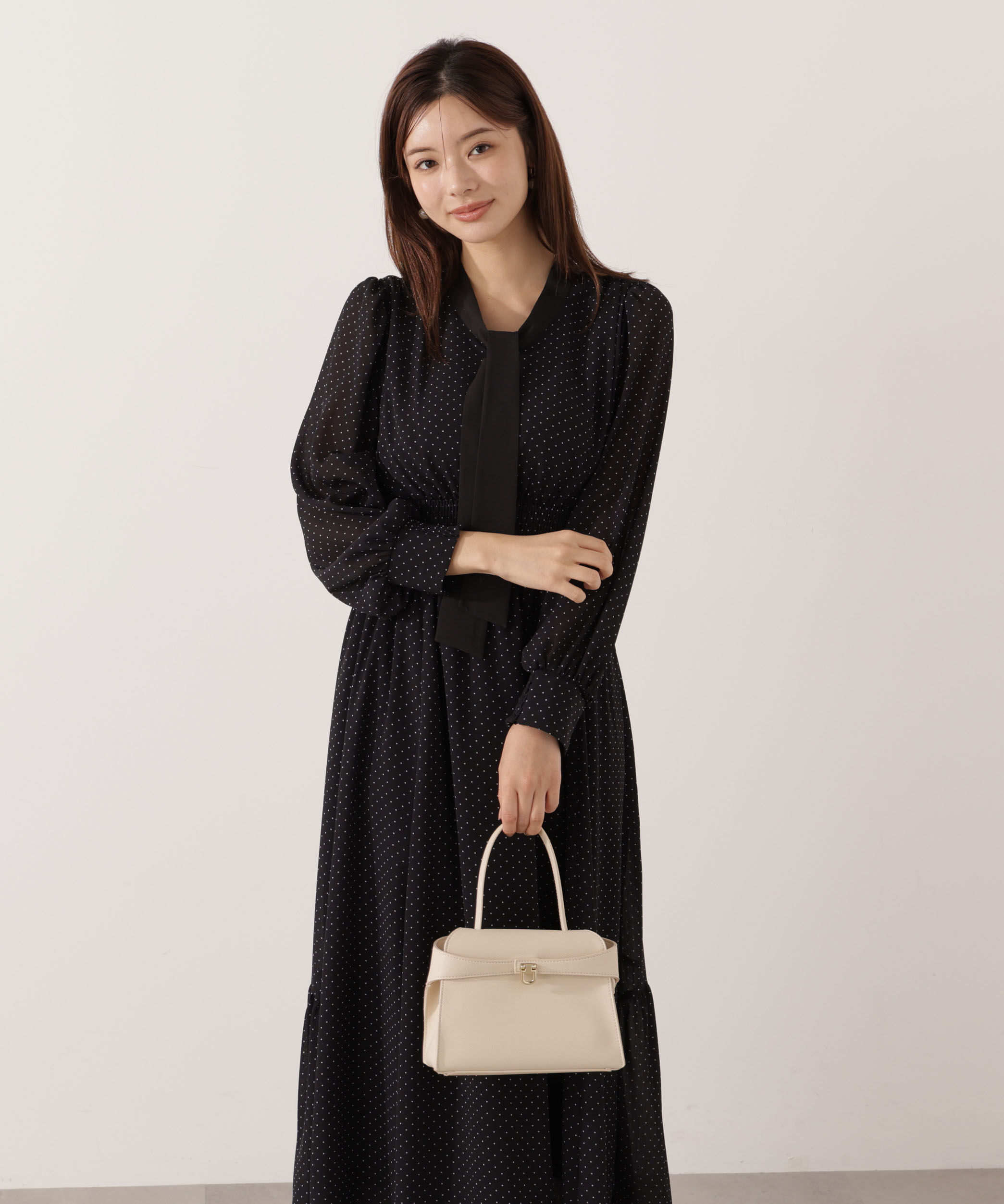 PROPORTION BODY DRESSING「タイ付きウエストシャーリングワンピース」|ワンピース|