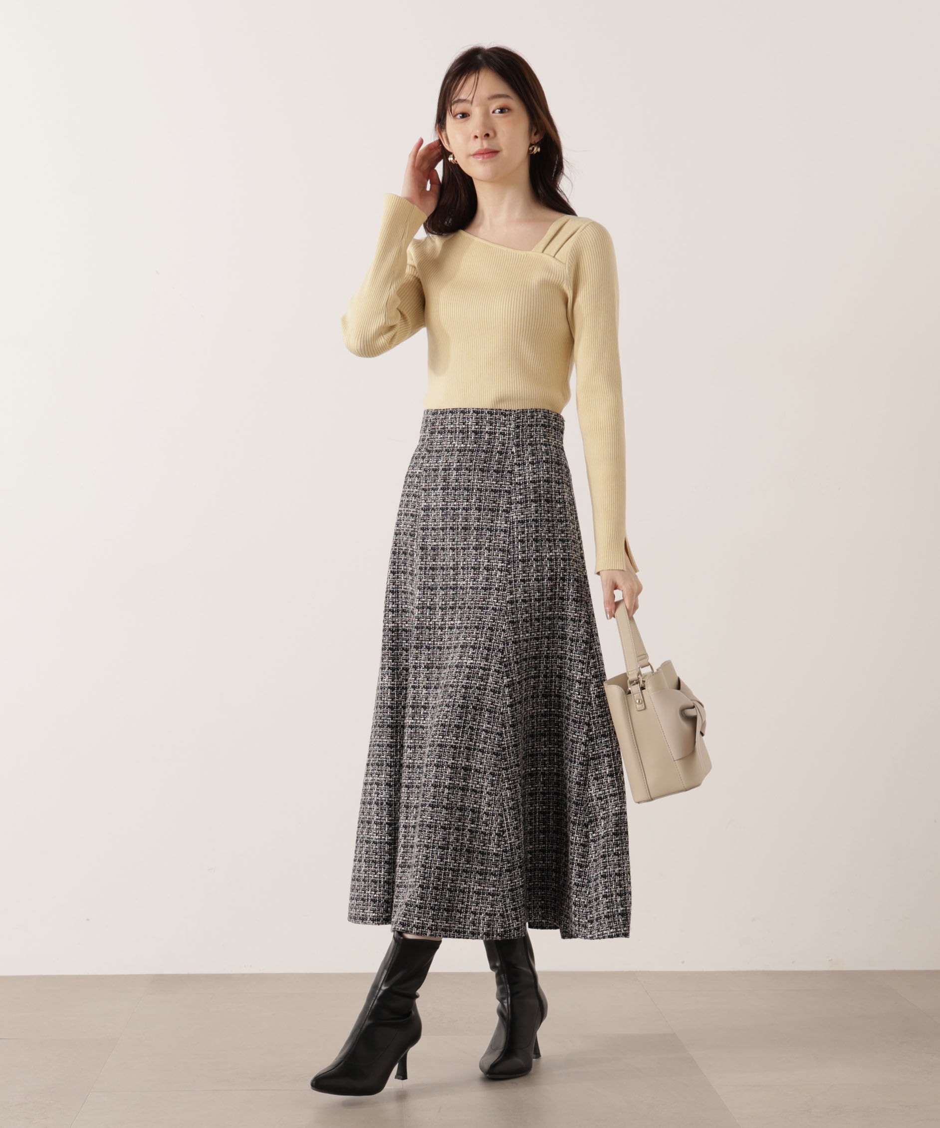 PROPORTION BODY DRESSING「ミックスツイードフレアスカート 25AW」|スカート|