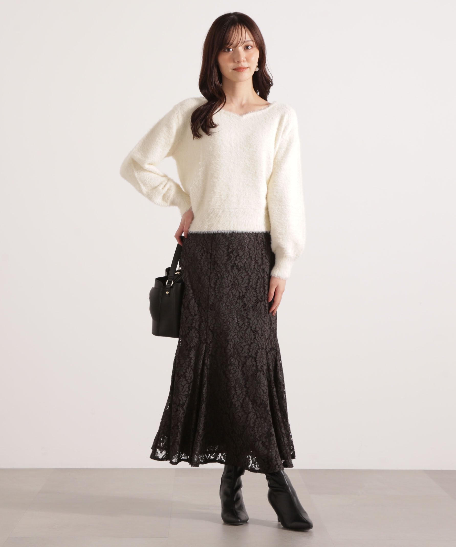 PROPORTION BODY DRESSING「ミニシャギーハートネックニット 25AW」|ニット・セーター|