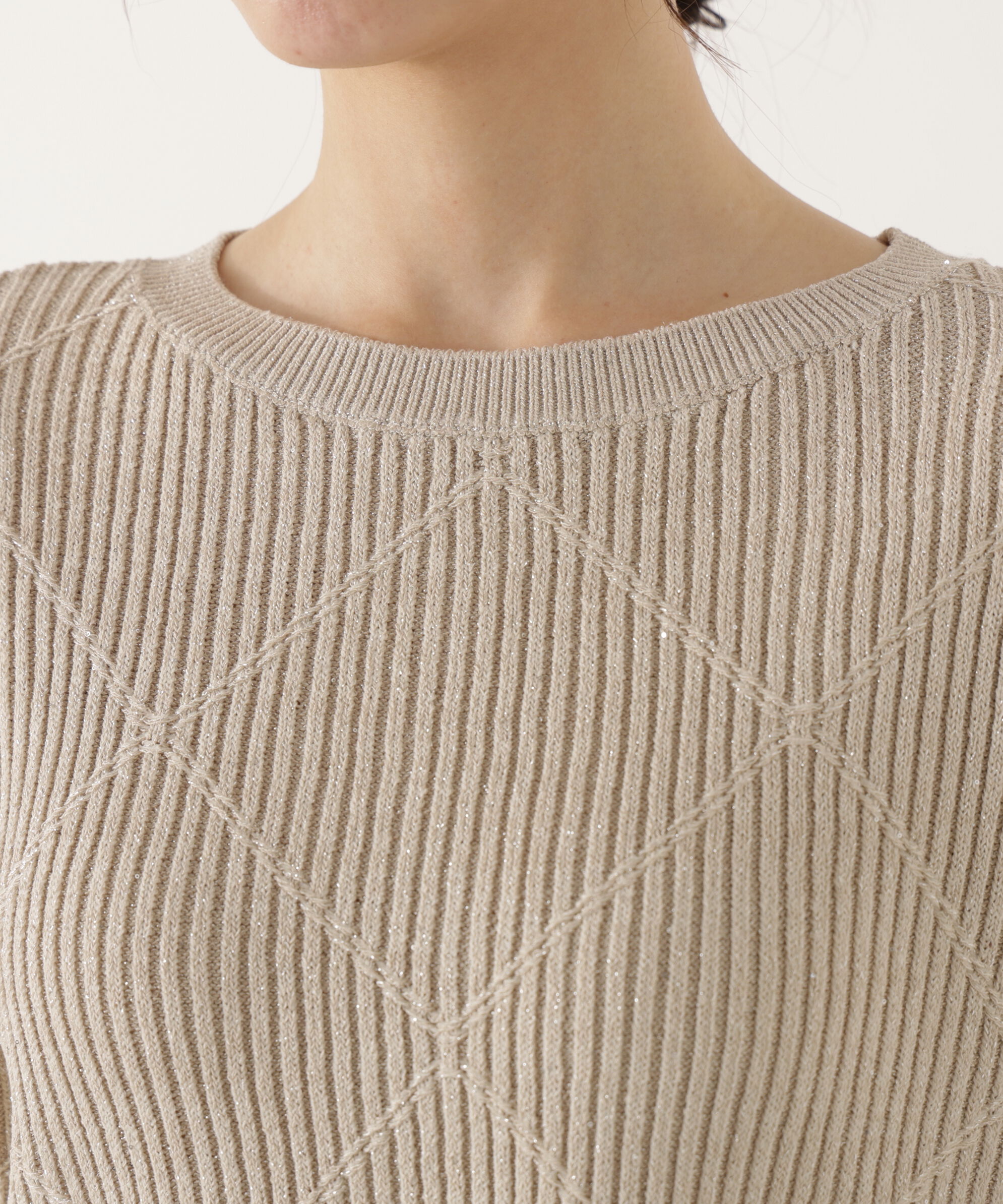 PROPORTION BODY DRESSING「ラメ入りアイレットボクシーニット」|ニット・セーター|