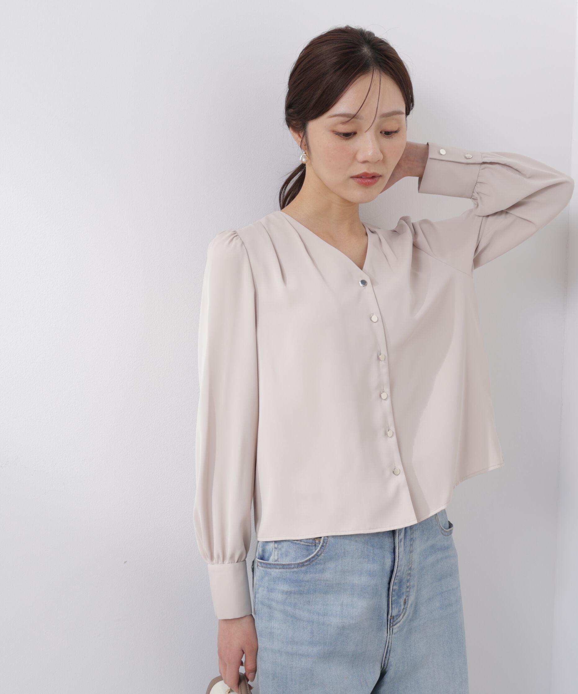 PROPORTION BODY DRESSING「キラ釦タックブラウス　26SS」|シャツ・ブラウス|