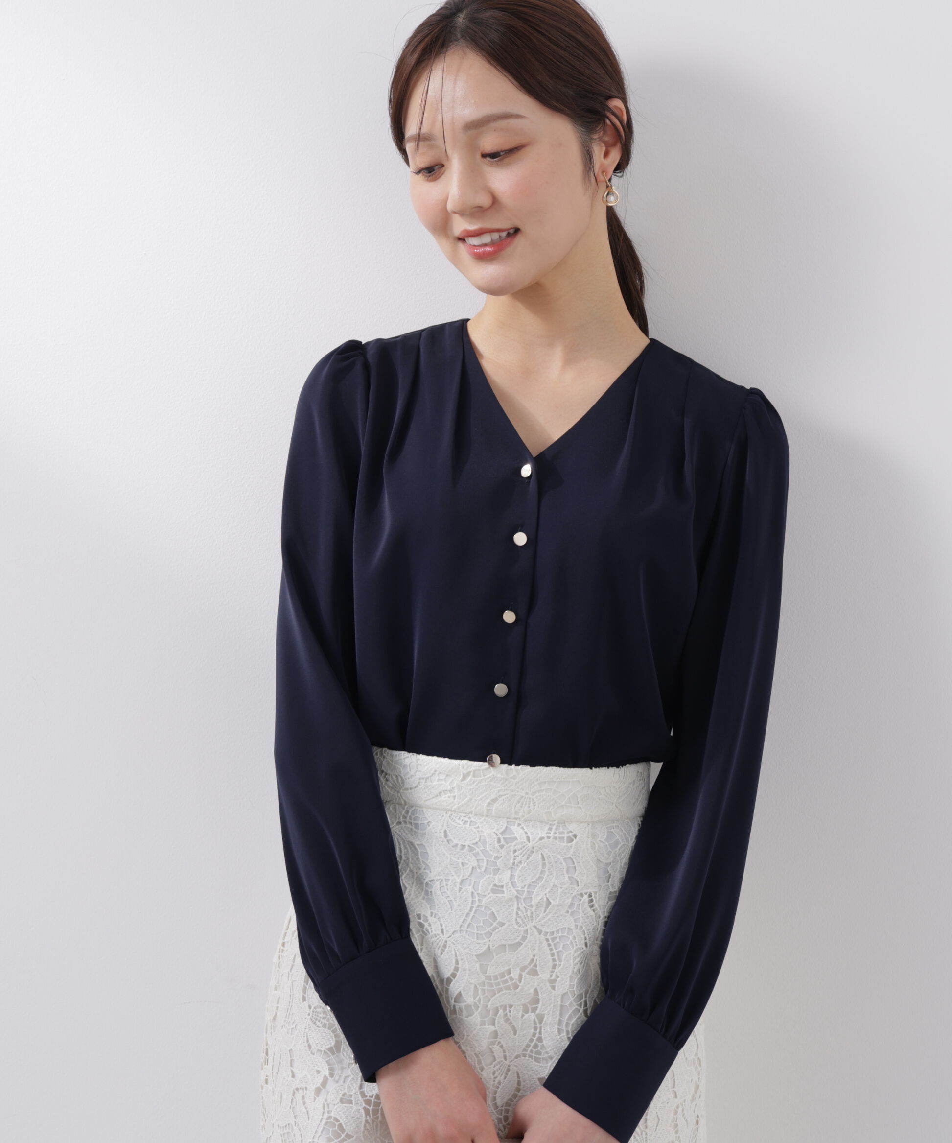 PROPORTION BODY DRESSING「キラ釦タックブラウス　26SS」|シャツ・ブラウス|