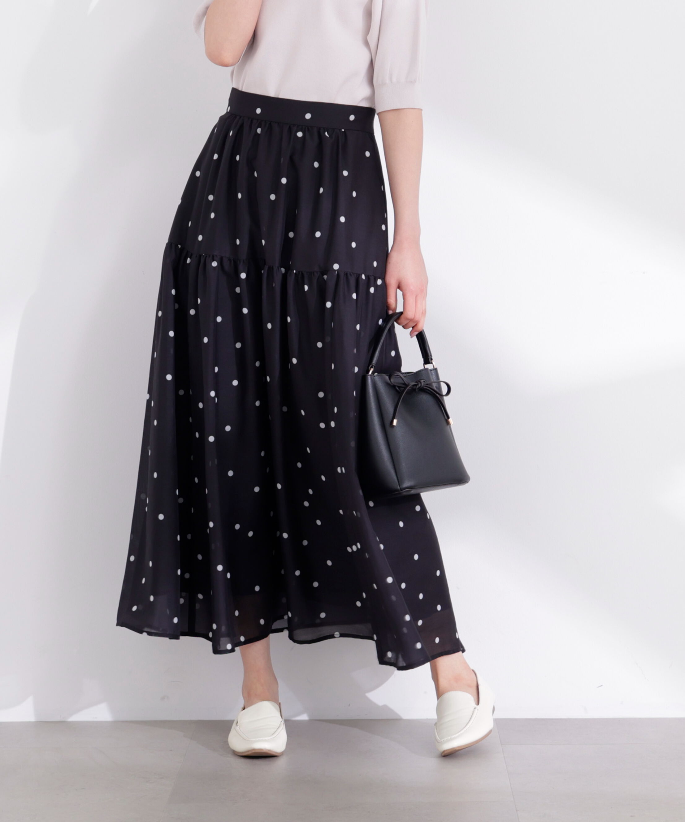 PROPORTION BODY DRESSING「ドットプリントティアードスカート 26SS」|スカート|