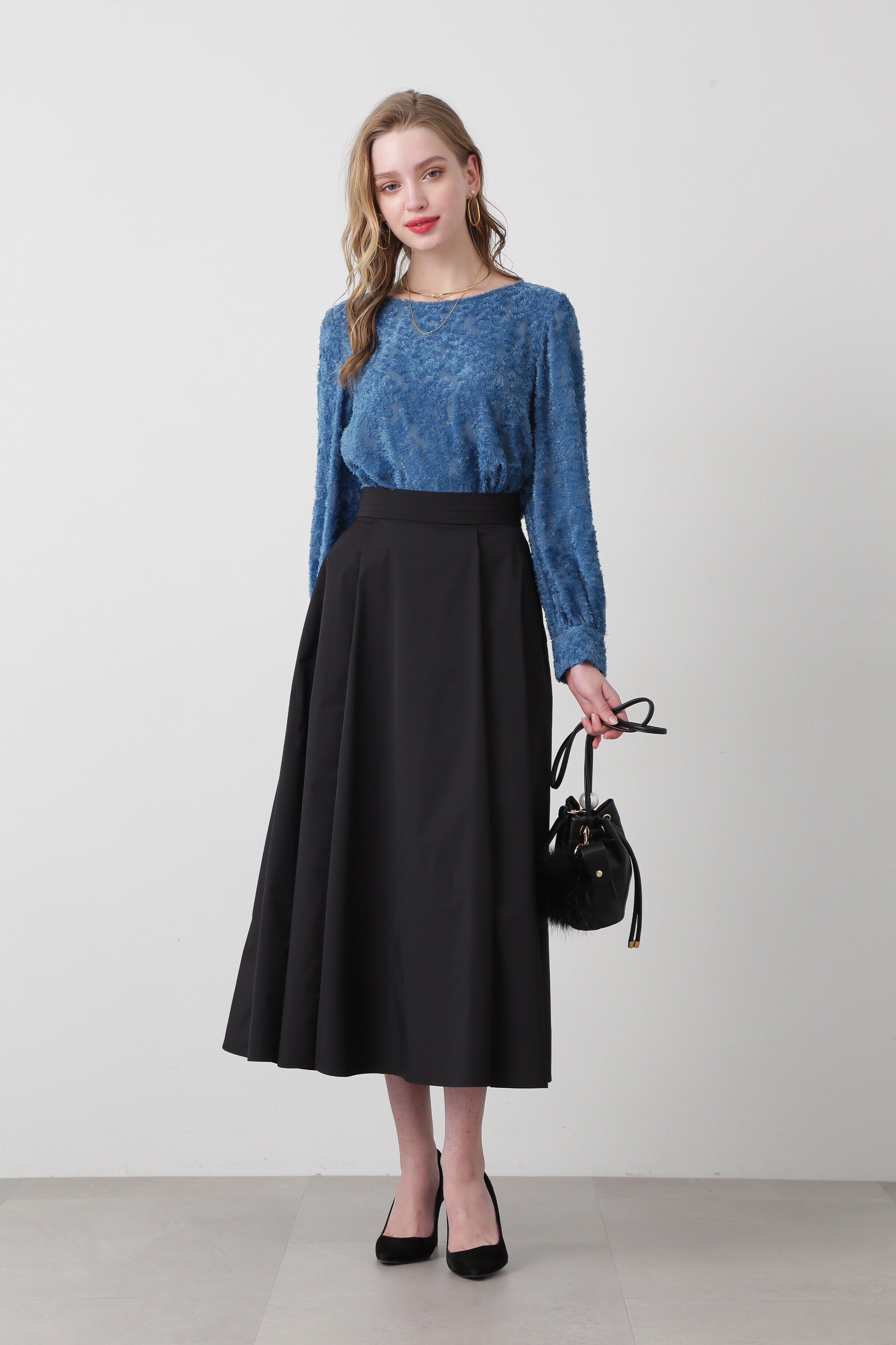  「◆カットジャガードリボンブラウス」|シャツ・ブラウス|