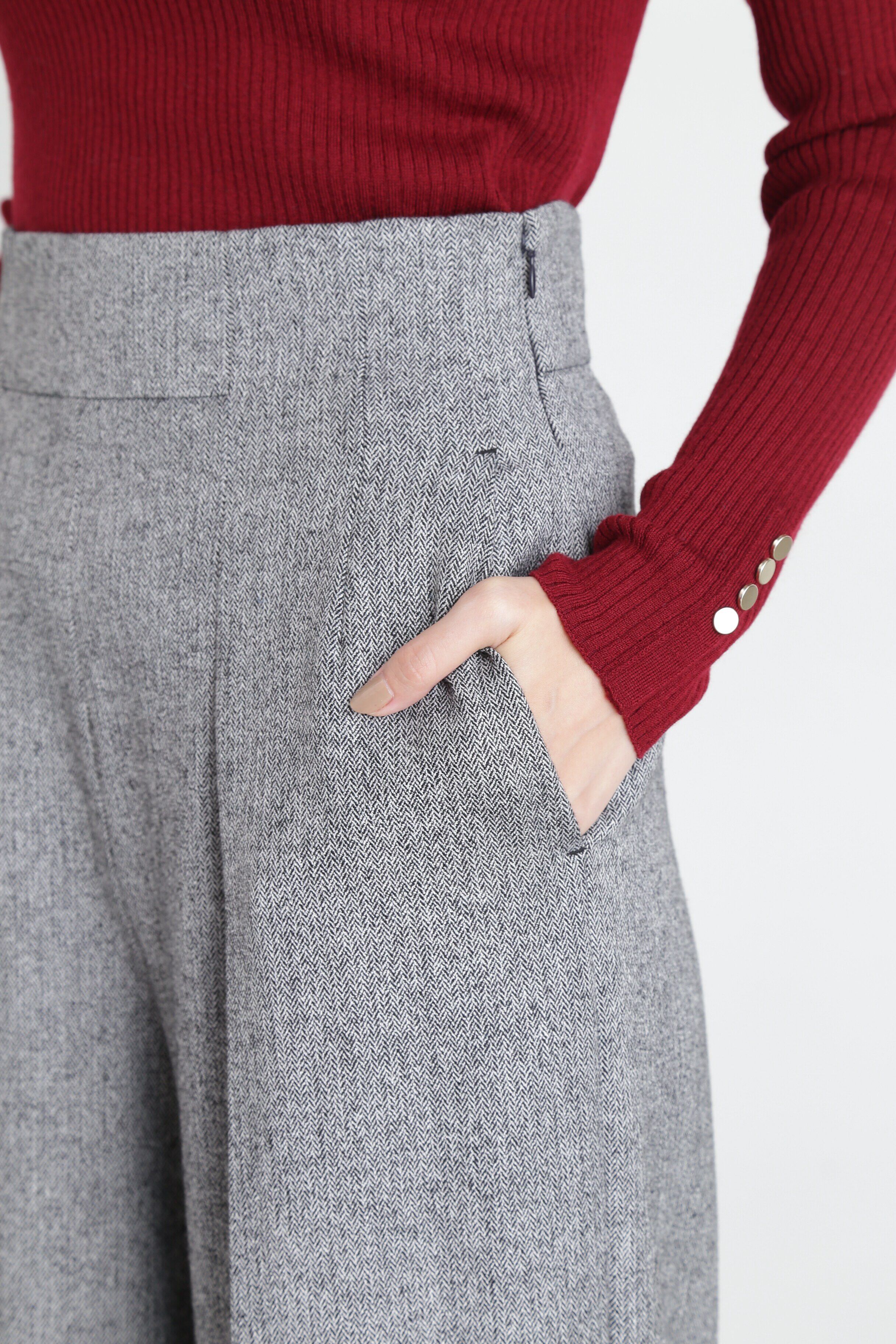  「へリンボーンタックワイドパンツ」|その他|