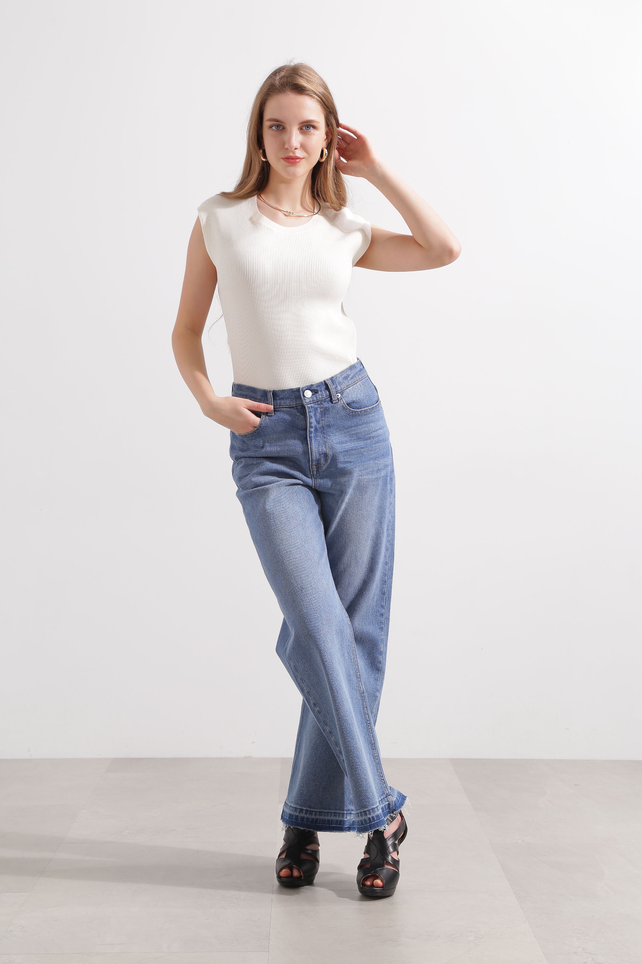  「セミワイドデニムパンツ」|その他|