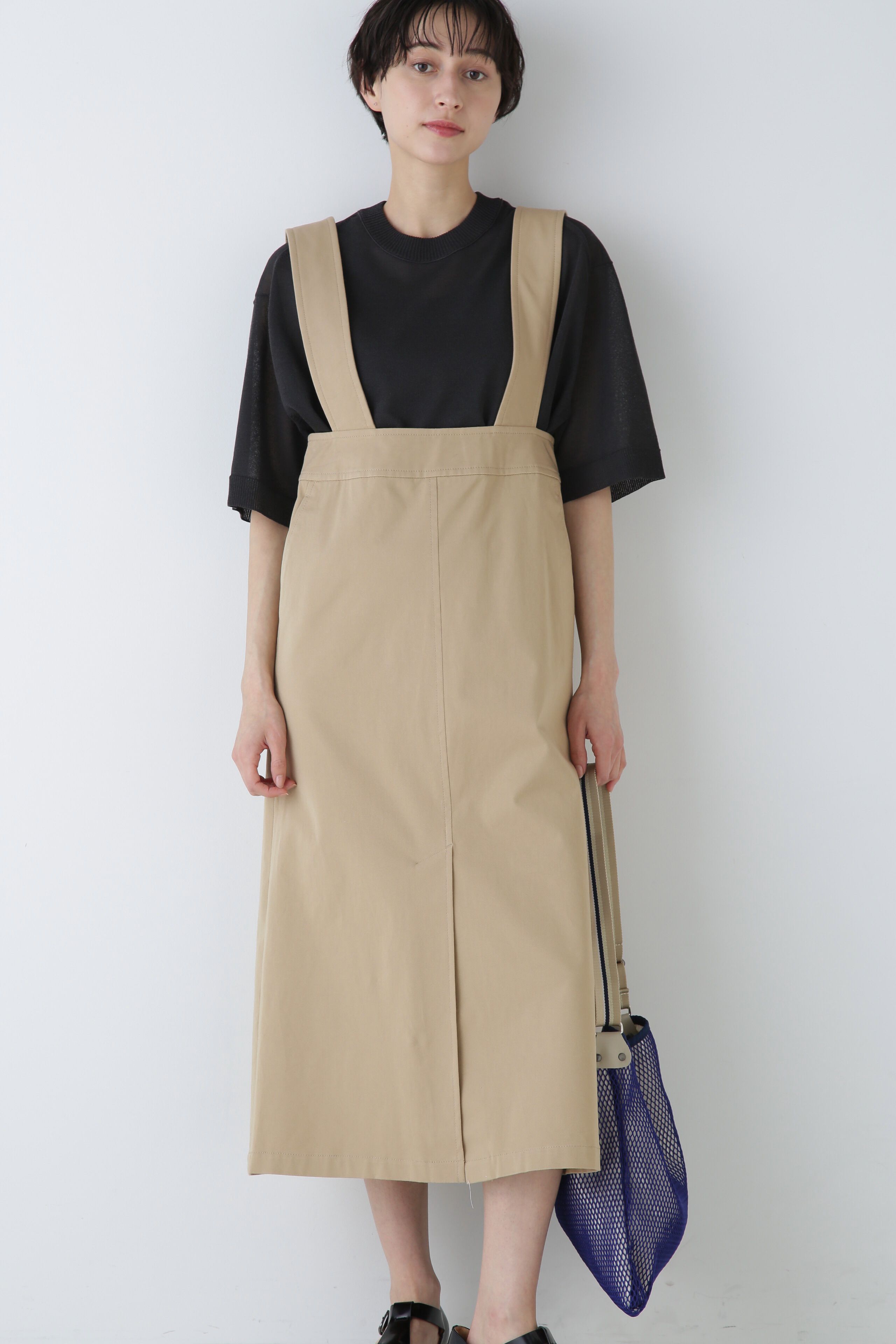  「◆ストレッチサスペンダースカート」|ワンピース|ベージュ