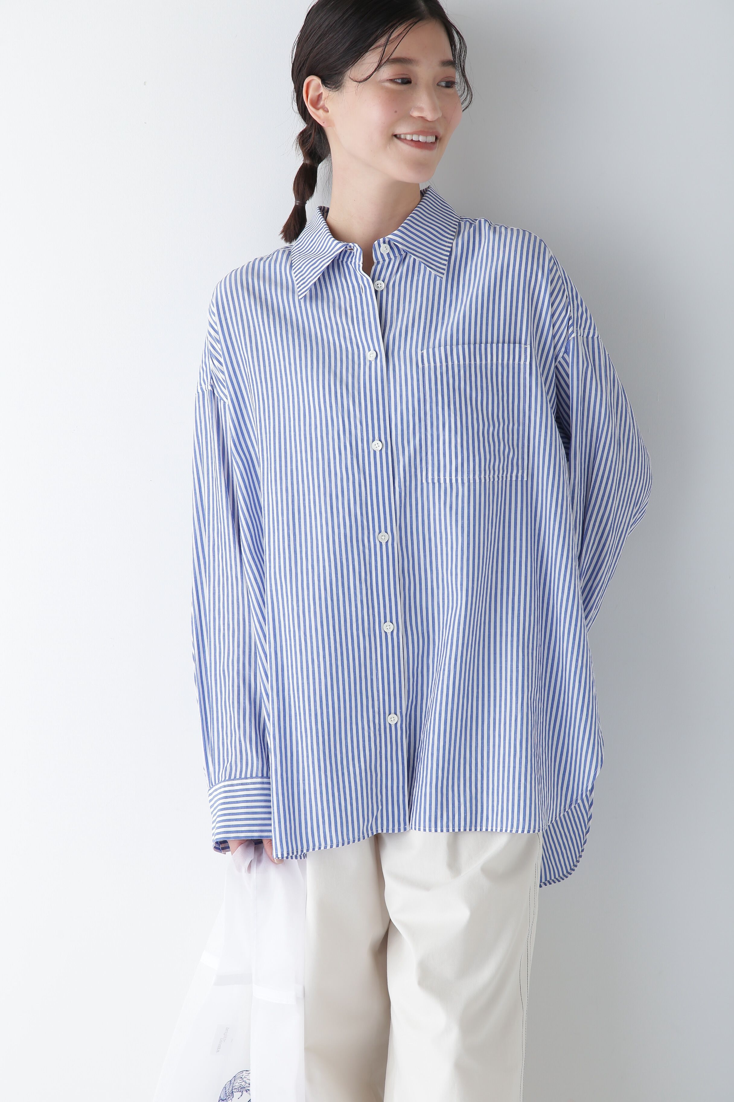  「◆オーガニックコットン混ストライプオーバーシャツ」|シャツ・ブラウス|ブルーストラ 3