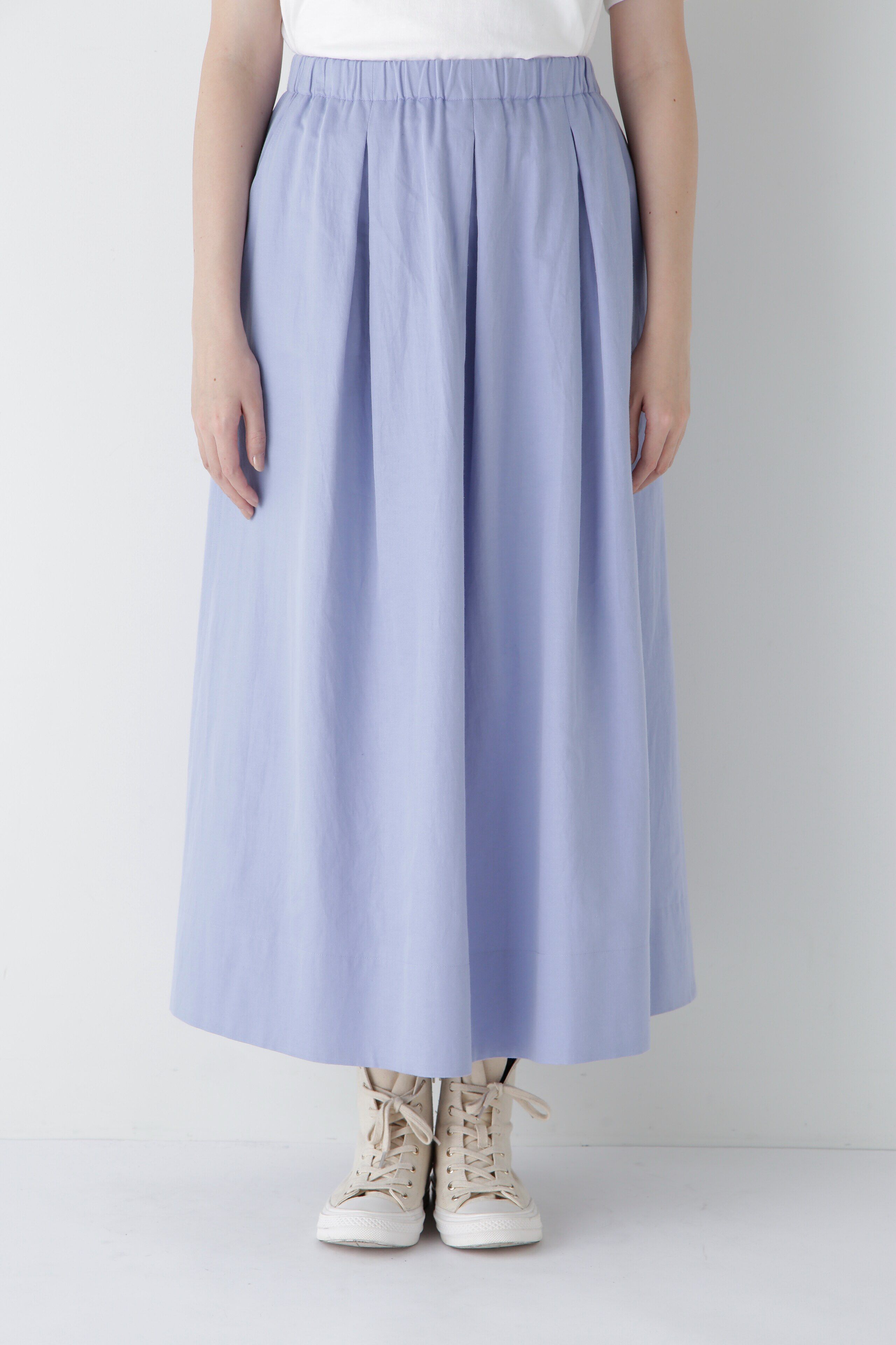  「◆コットンヘンプサテンボリュームボックスタックスカート」|スカート|