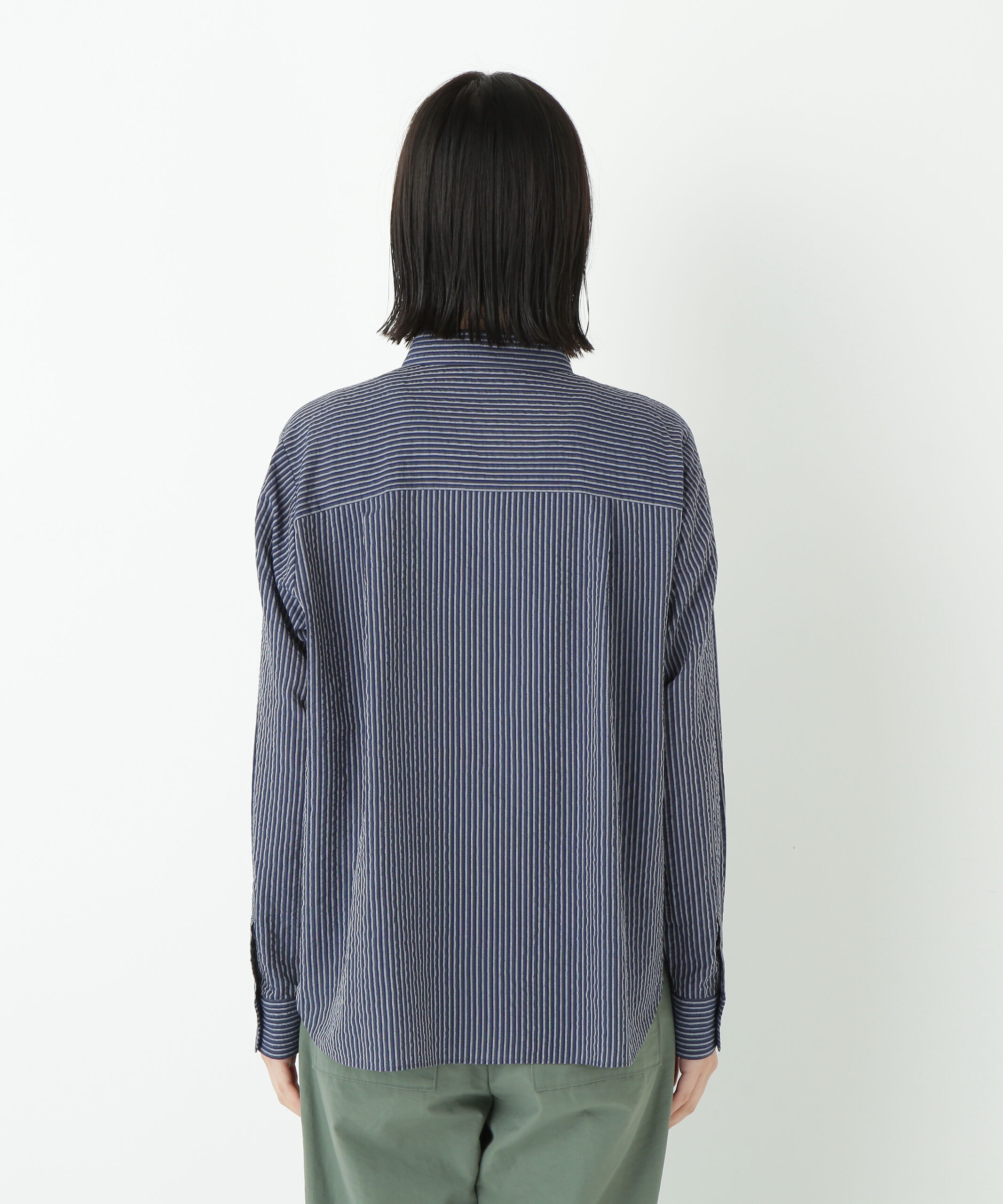  「◆パナマサッカーストライプシャツブラウス」|シャツ・ブラウス|